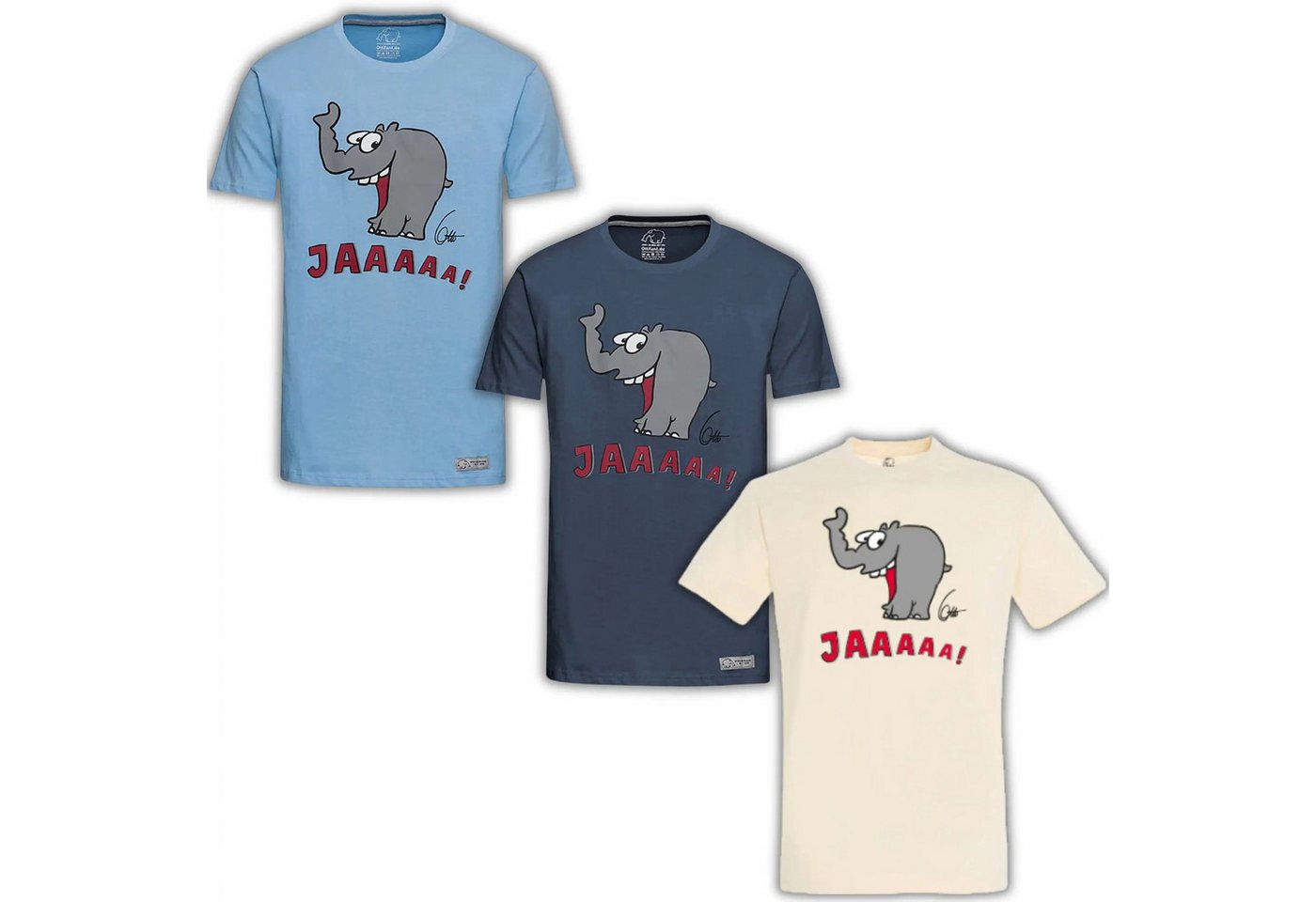 Ottifant Productions GmbH T-Shirt T-Shirt "Lachender Ottifant" Unisex by Otto Waalkes in denim, blau und
