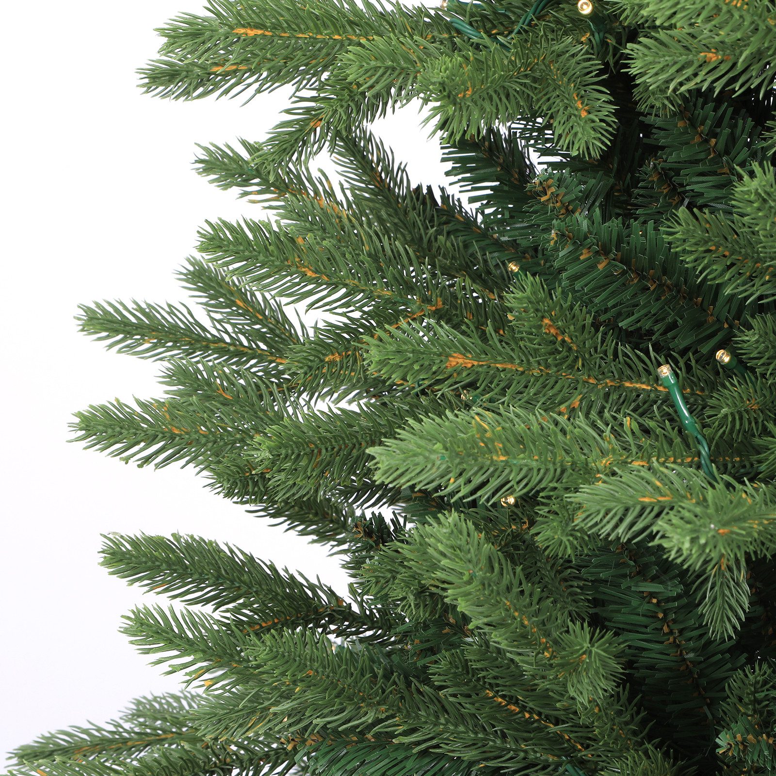 Salcar Künstlicher Weihnachtsbaum mit LED-Beleuchtung Tannenbaum Künstlich mit Licht mit Echtholzständer, Fichte, 180 cm, 450 LEDs, 1284 Spitzen – zauberhafte W – Bild 2 von 5