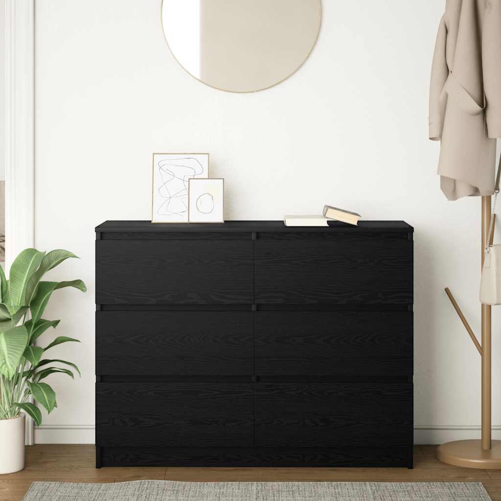 vidaXL Sideboard Sideboard Schwarz Eichen-Optik 100x35x76 cm Holzwerkstoff (1 St)