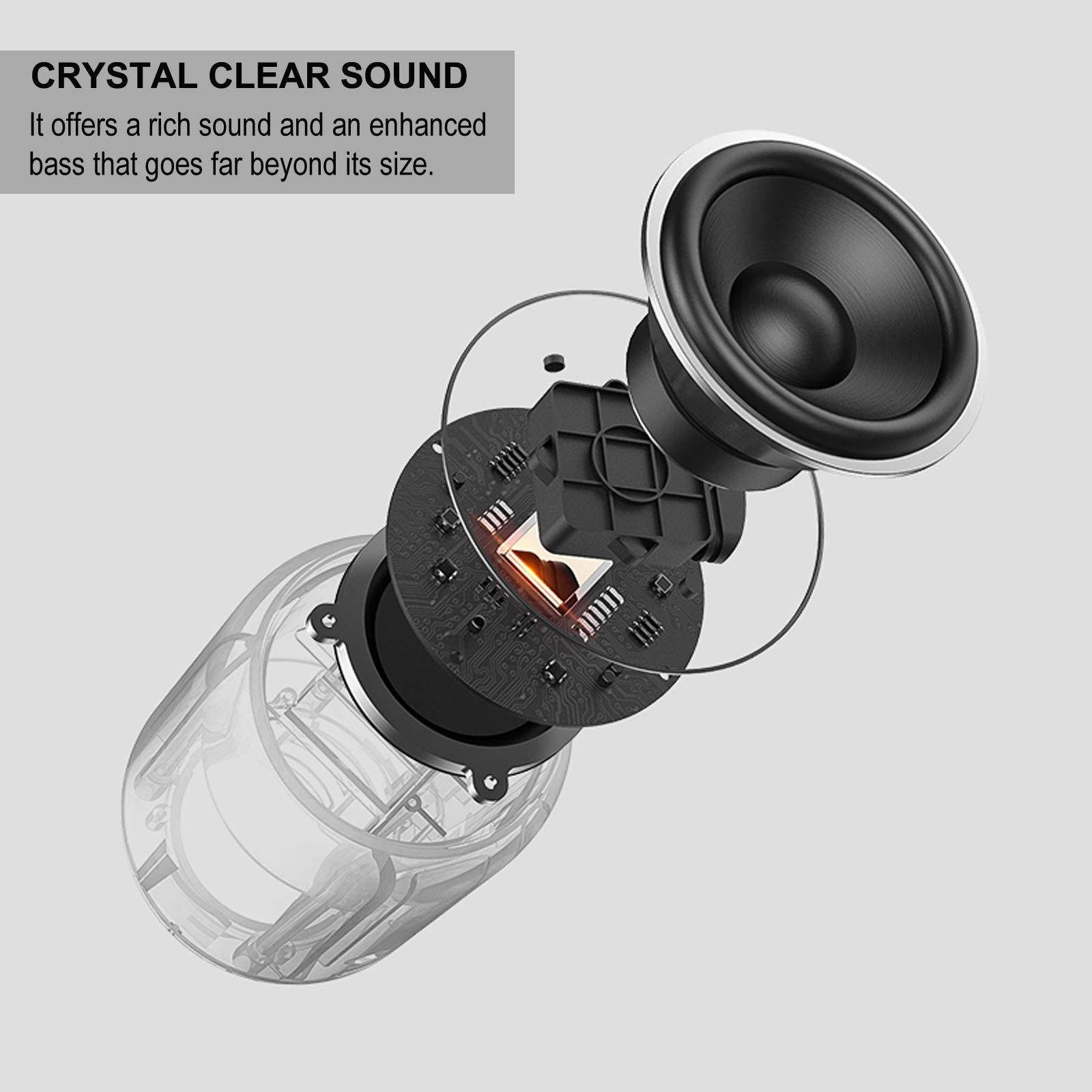 Musikbox 360° Bluetooth Bluetooth (Stereo Lautsprecher Box Bluetooth-Lautsprecher) Wasserdicht Lautsprecher autolock Tragbarer Sound,IPX7 mit black