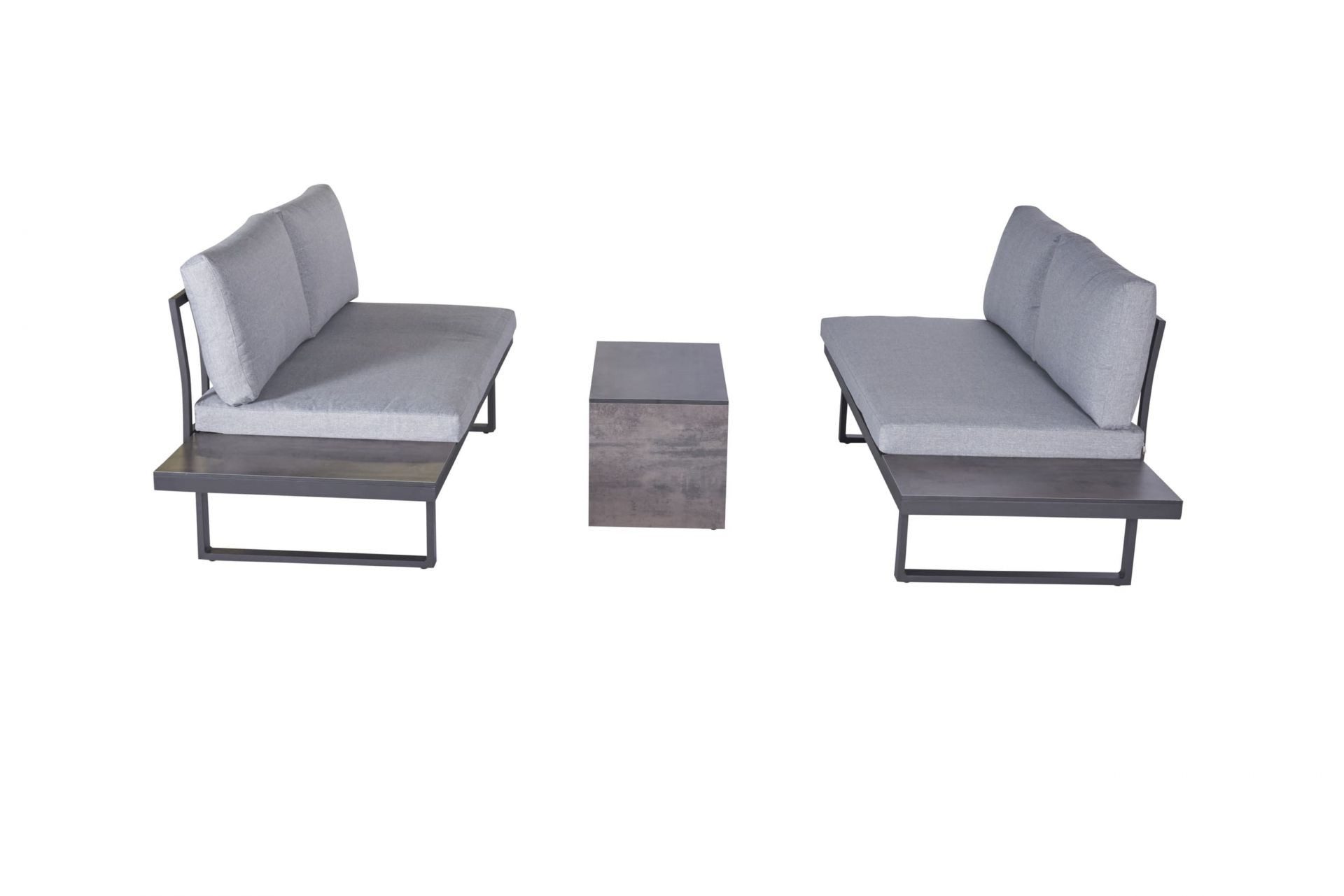 dasmöbelwerk Gartenlounge-Set Loungeset Nairobi Gartenlounge Ecksofa Aluminium/HPL Anthrazit, (3-tlg), vielfältige Stellmöglichkeiten