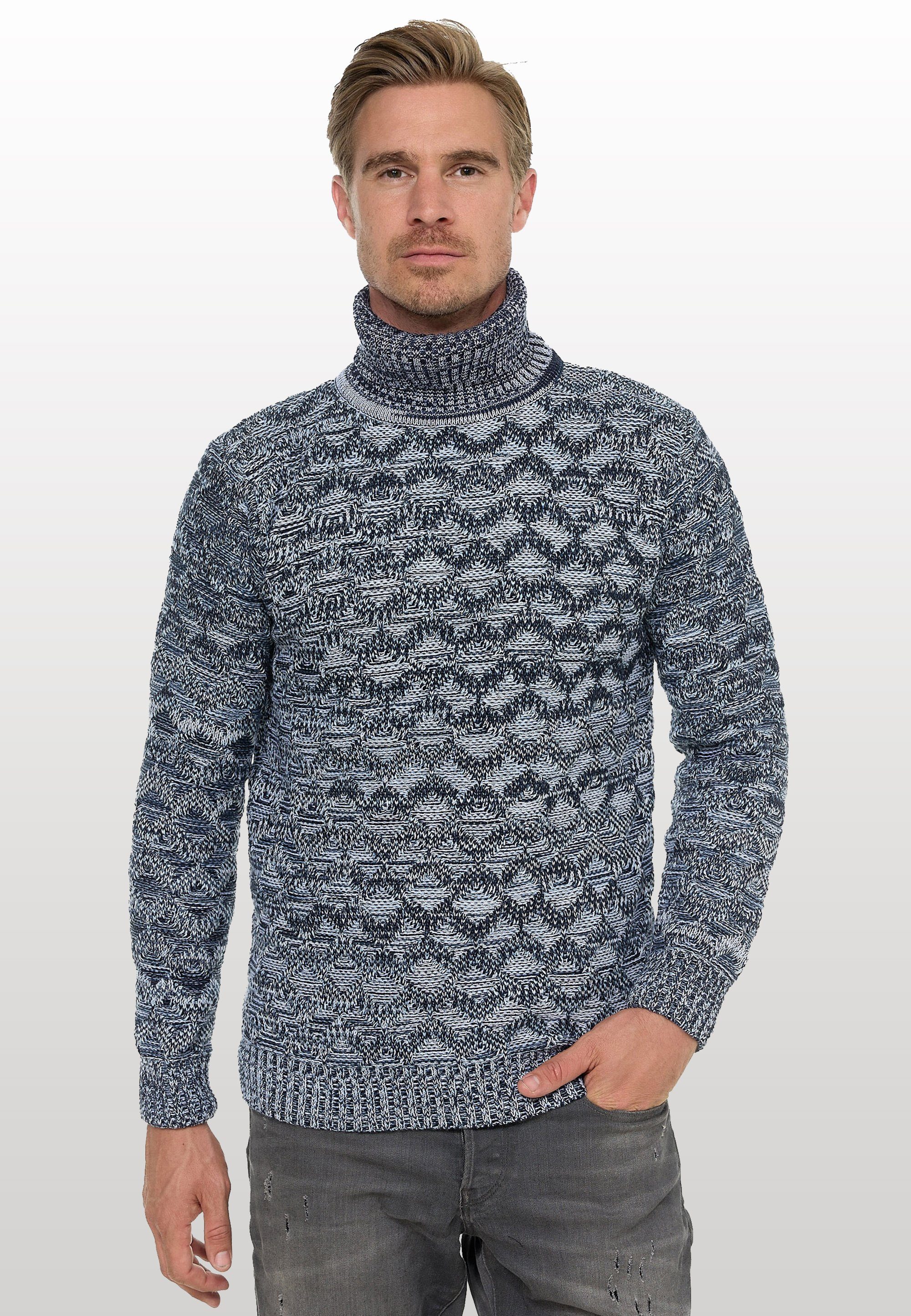 Rusty Neal Strickpullover mit angesagtem Karo-Design