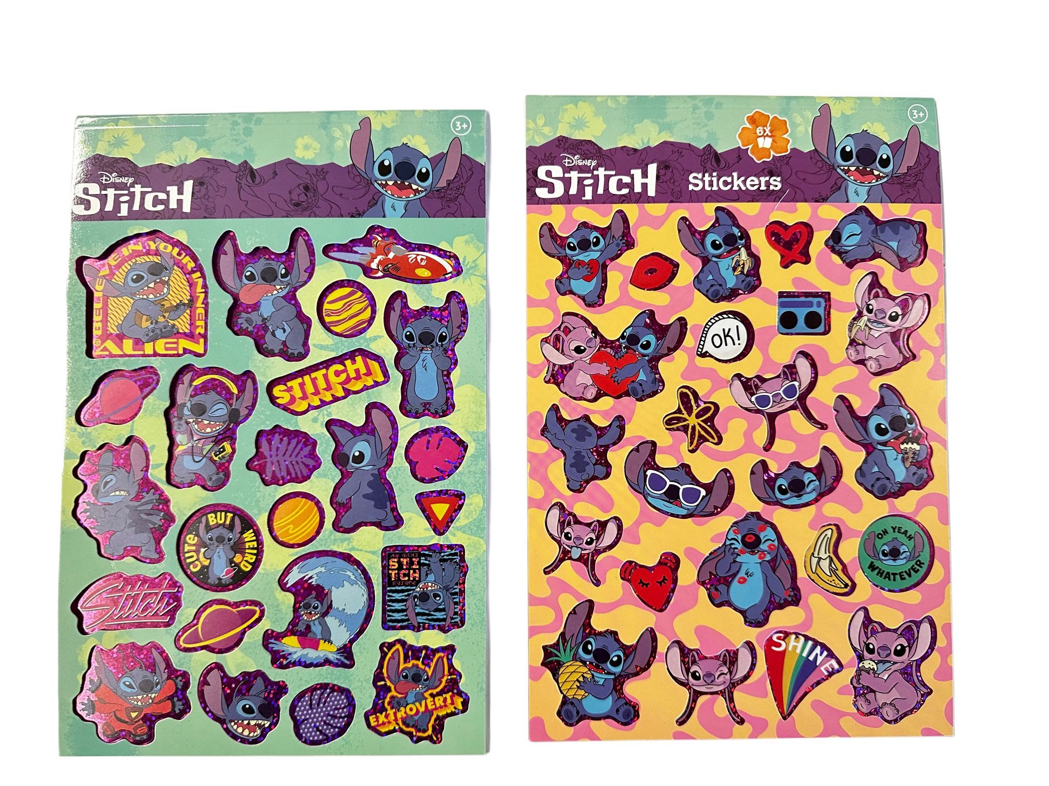 Disney Sticker Lilo&Stitch Bubble Sticker Aufkleber Buch 50 Sticker blau pink, (Set 1-tlg), Angel,Stitch,Schrulle und Freunde Geschenke für Jungen und Mädchen