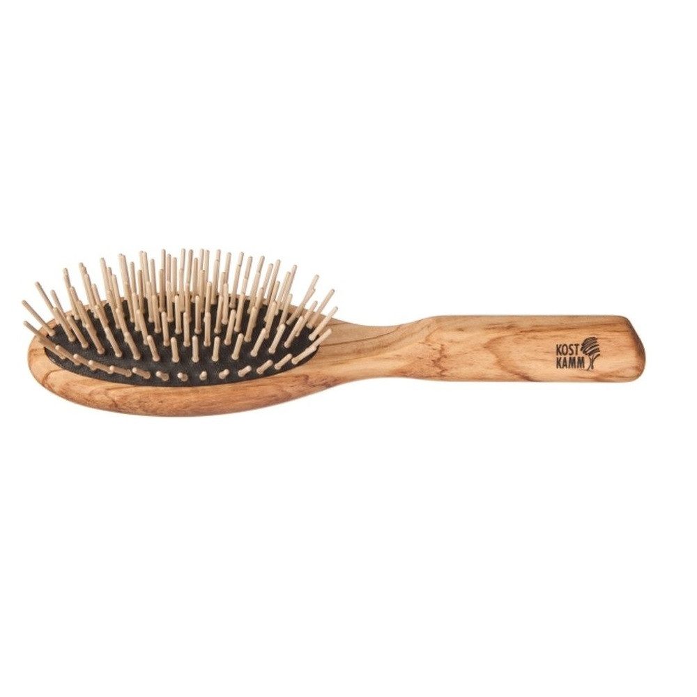 Kost Kamm Haarbürste Holzbürste - gerade Holznoppe oval