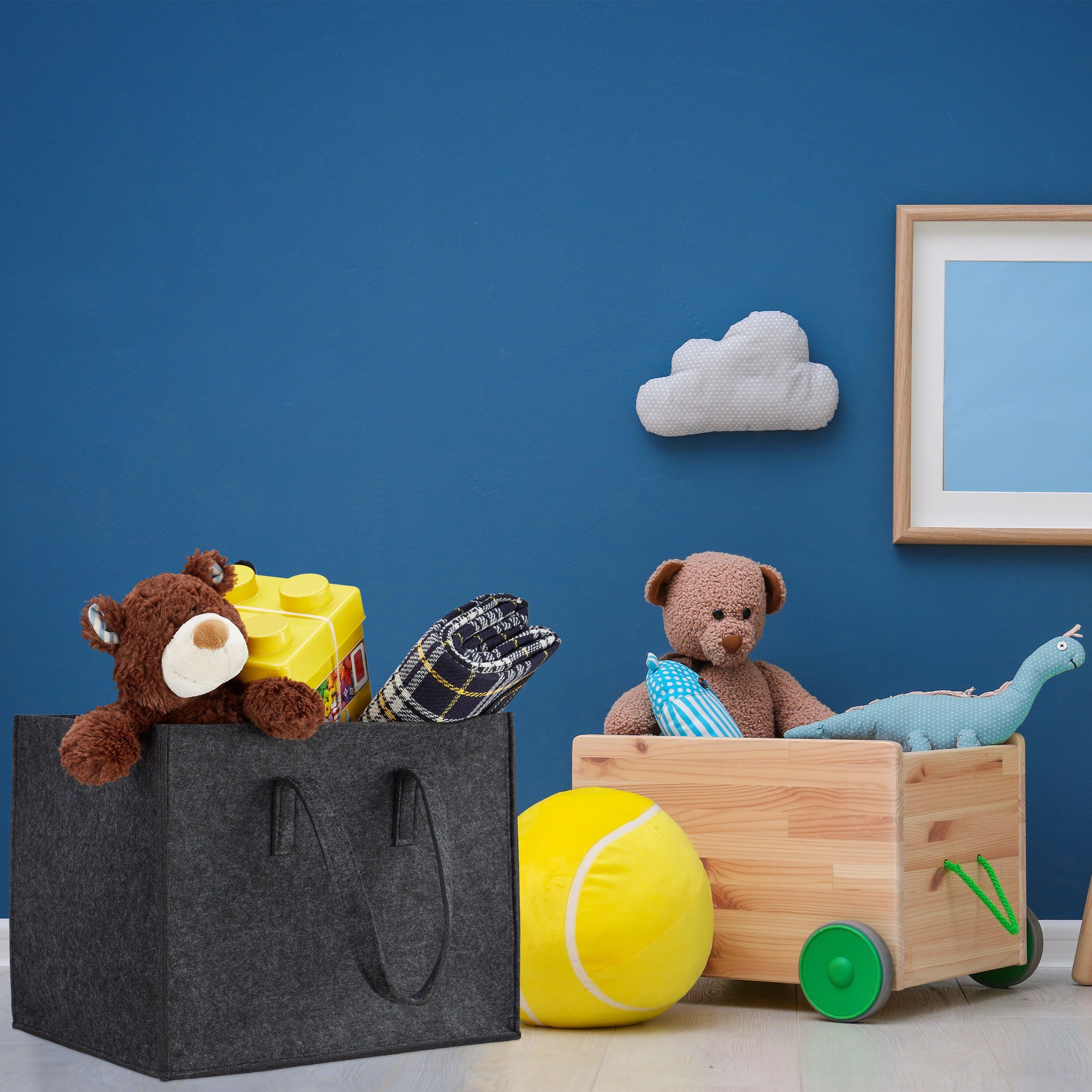 relaxdays Kaminholzkorb aus Filz, Anthrazit günstig online kaufen