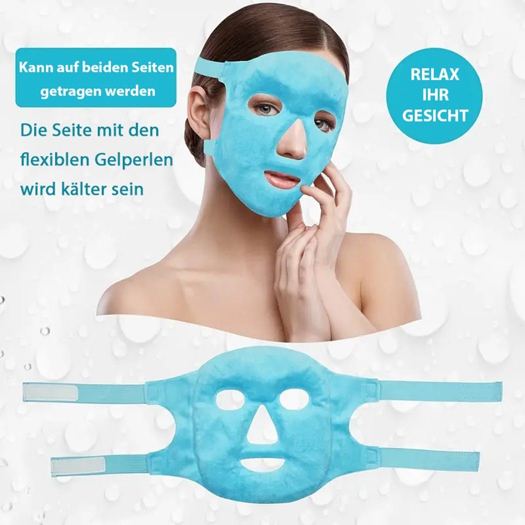 TUABUR Blau Gesichtsmassagegerät Beauty-Eisbeutelmaske, Gel-Heiß- und Kaltkompressen-Schönheitsmaske