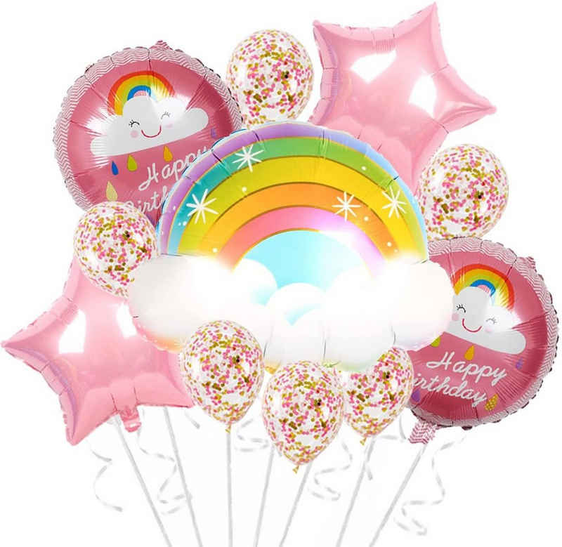 Housruse Luftballon »Regenbogenwolkenförmiger Ballon -11Stück Regenbogenwolken Folienballon«