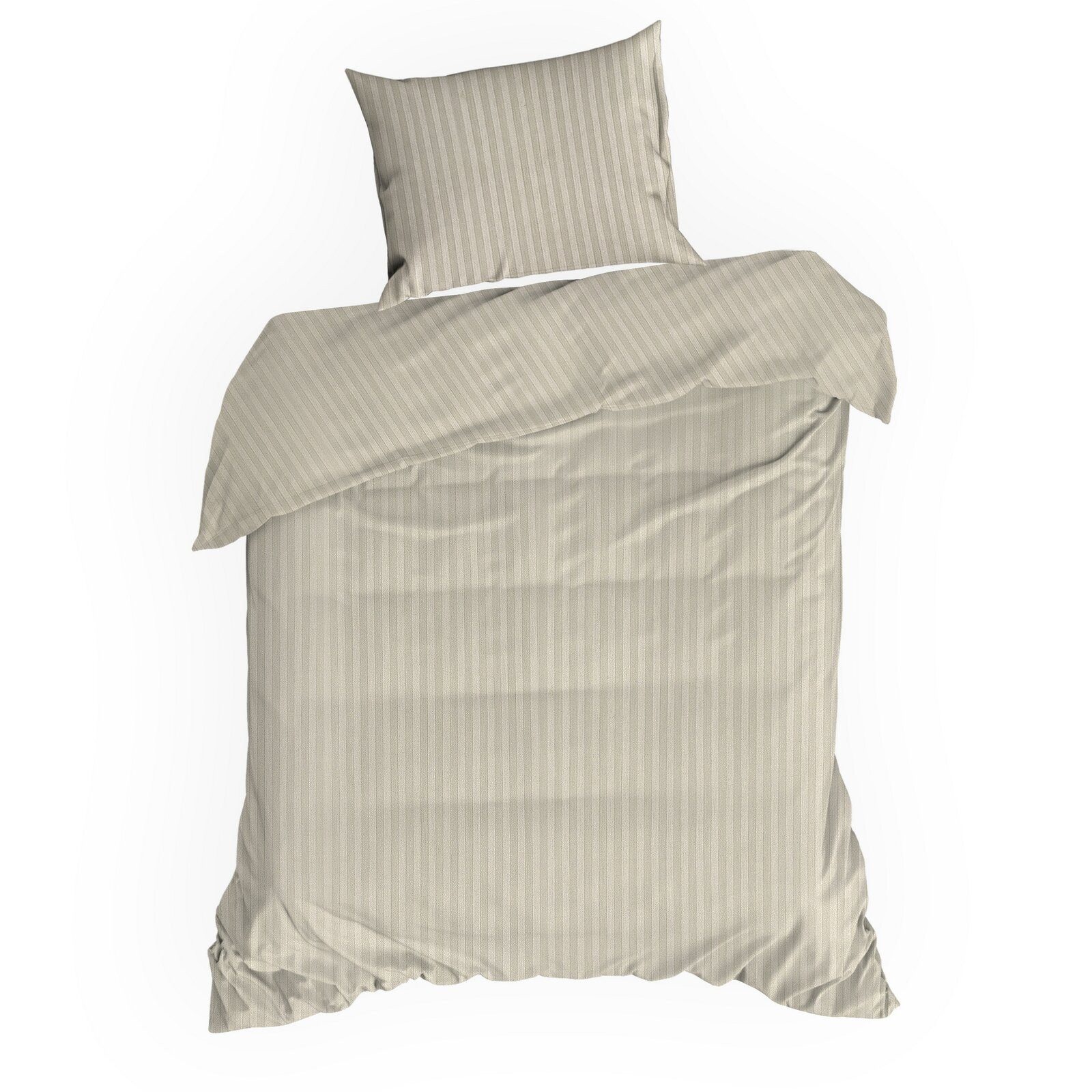 Eurofirany Bettwäsche Satin-Damast Bettwäschegarnitur 2TLG / 3TLG Baumwolle, Streifen, einfarbig, elegantes Design