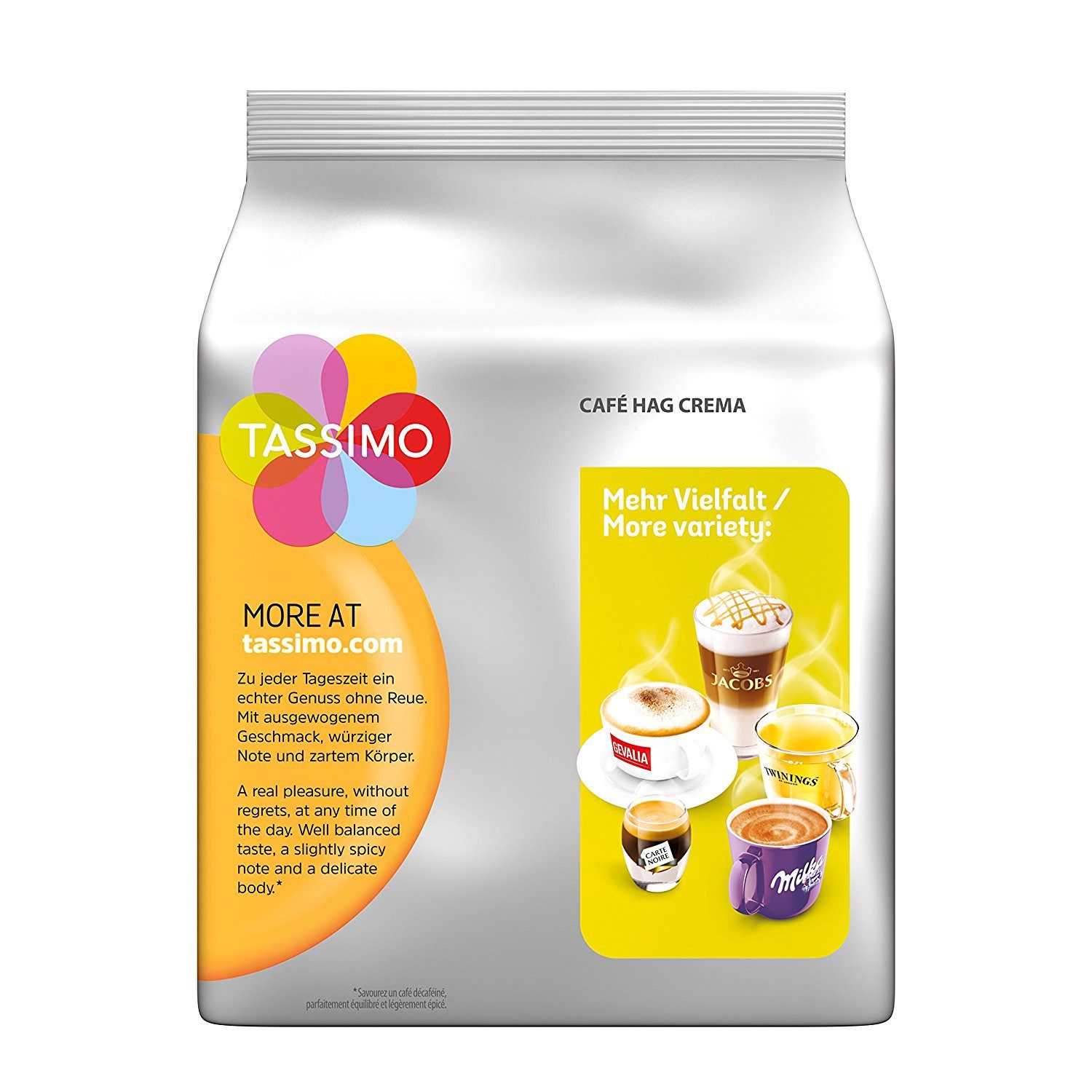 TASSIMO Kaffee Kapseln Café HAG entkoffeiniert T Discs 5x16 Getränke koffeinfrei, (Packung, 5er Pack)