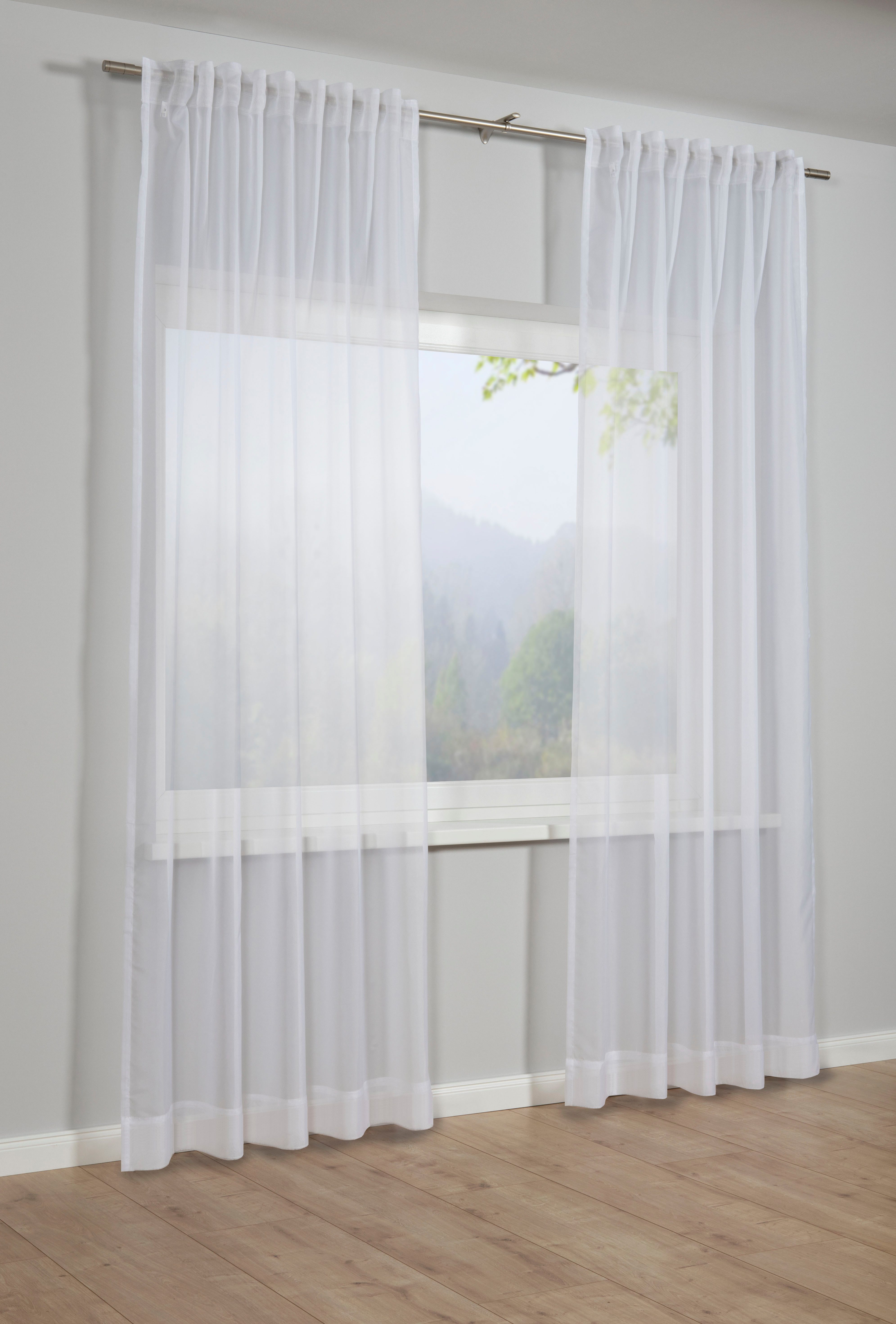 Sehlbach Gardine Schal Voile mit Beschwerungstasche, günstig online kaufen