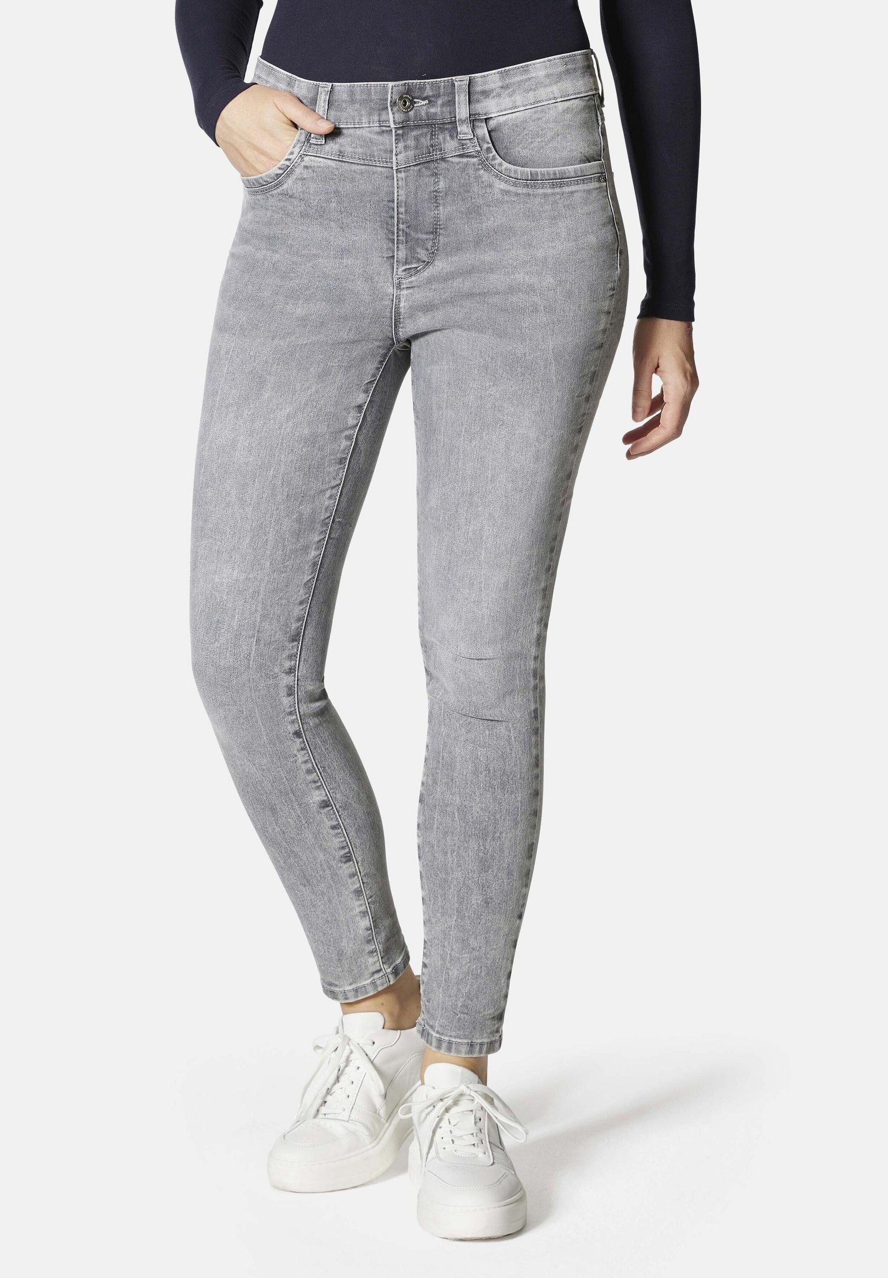 STOOKER WOMEN Skinny-fit-Jeans RIO STRETCH JEANS - FEXXI MOVE STRASS SKINNY FIT - Grey bleached