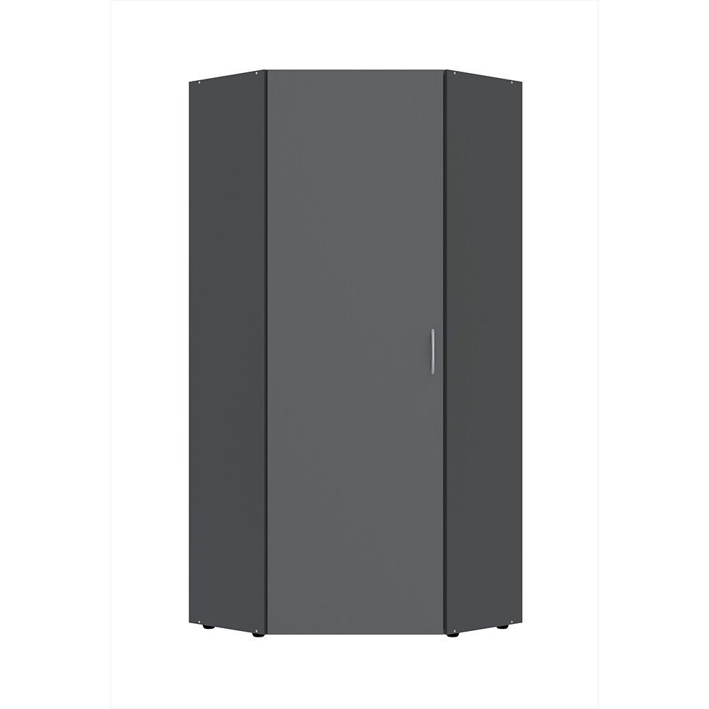 Lomadox Eckschrank MIAMI-43 graphit, 5 Einlegeböden, Stellmaß ca. 80/185/80 cm