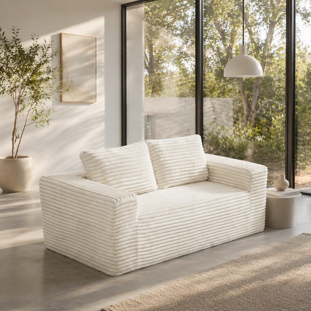 GLP 2-Sitzer Cordsofa Boneless Bodensofa 160 cm, Set, Loungesofa ohne Montage für kleine Räume