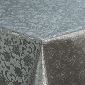 laro Tischdecke Wachstuch-Tischdecken Abwaschbar Geprägt Relief Ornament Grau rechteckig