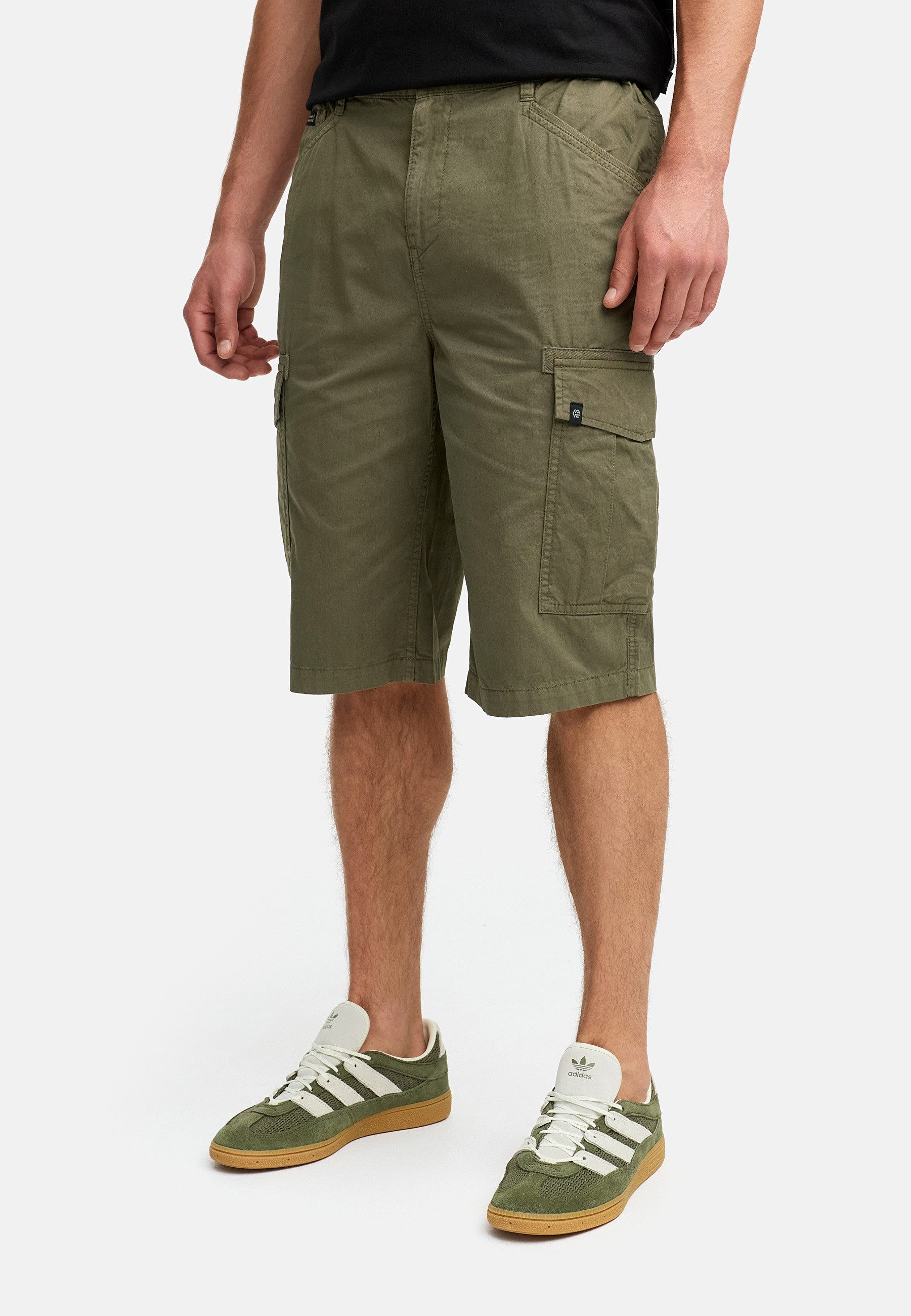Indicode Cargoshorts Herren INNadim Cargoshorts aus Baumwolle mit elastischen Einsätzen am Bund für eine flexible Passform