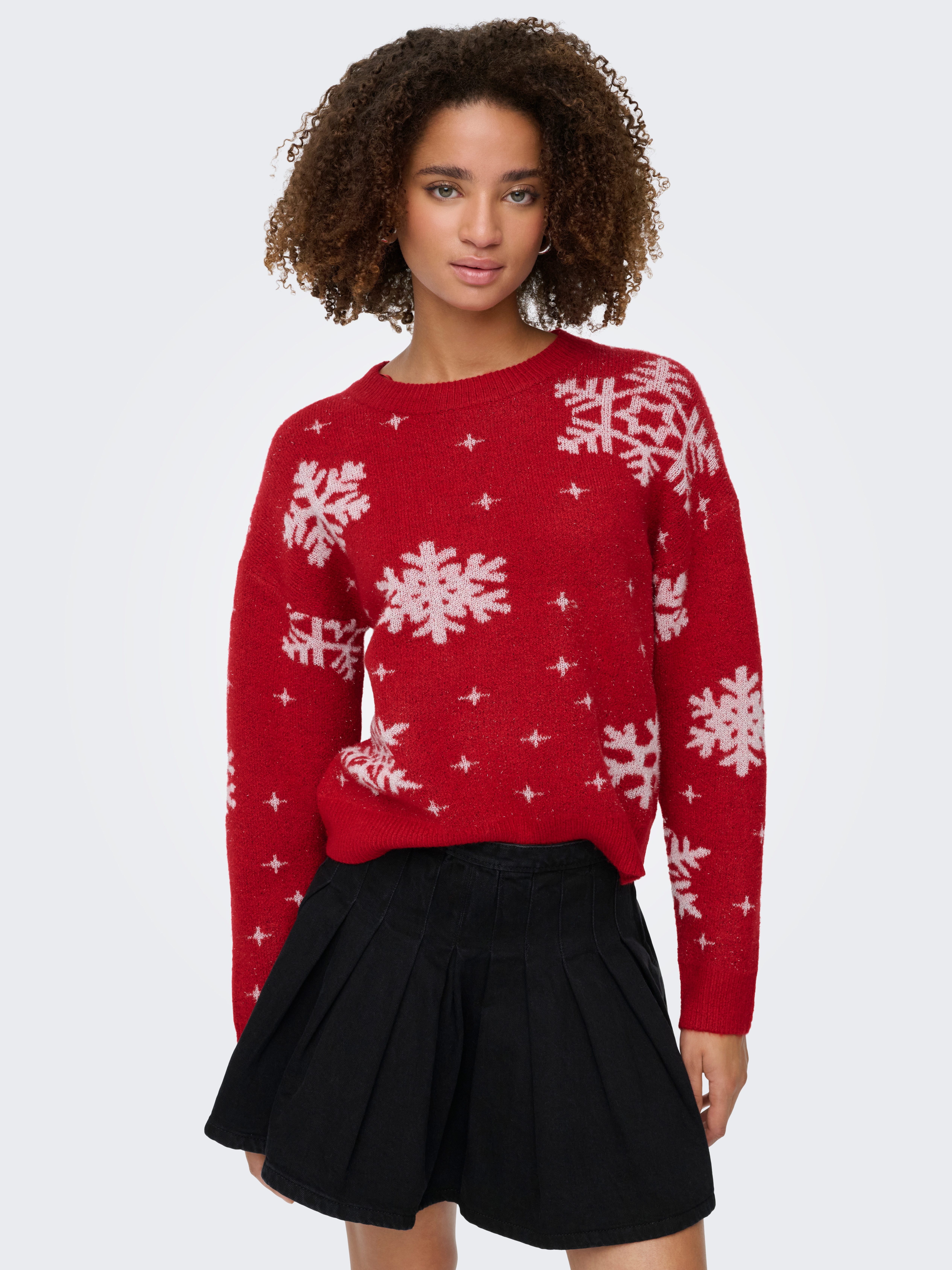 ONLY Weihnachtspullover ONLXMAS ROLFA LS ONECK SNOWFLAKES KNT günstig online kaufen