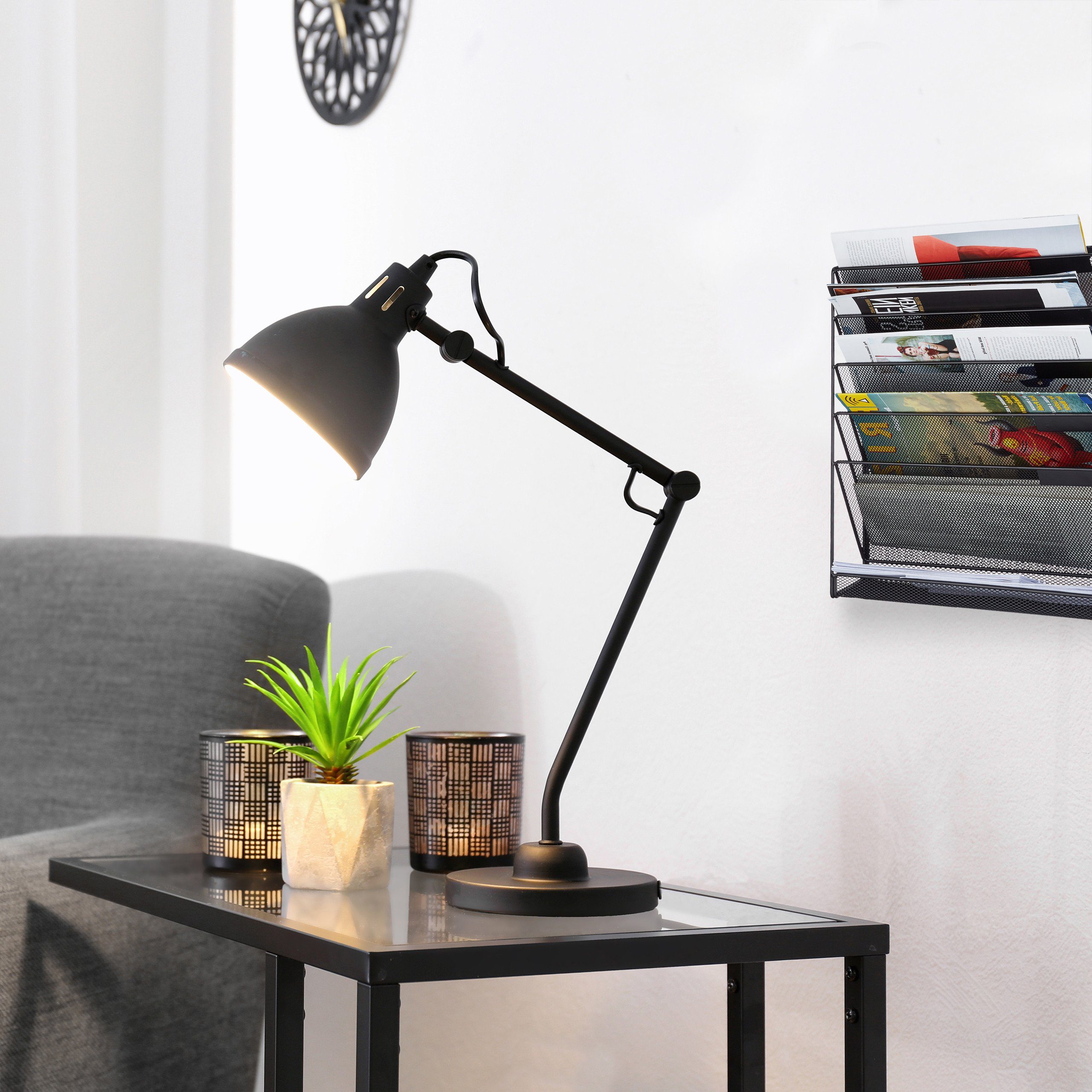 relaxdays Zeitungsständer Zeitschriftenhalter Wand (1 St), schwarz – Bild 5 von 5