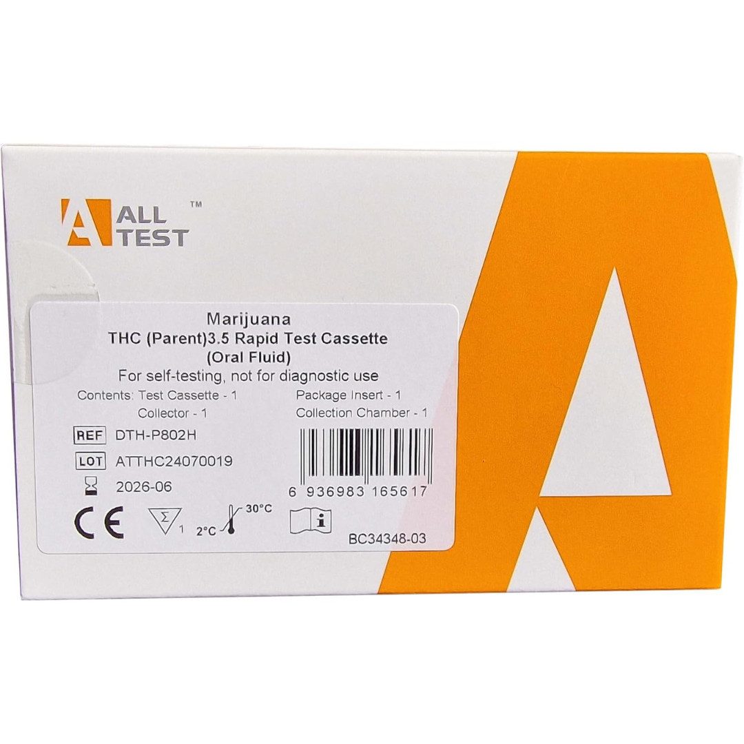HANGZHOU ALLTEST BIOTECH CO.,LTD Drogen-Schnelltest THC Speichel Schnelltest positiv ab 3,5 ng/ml, 1-tlg., Fahrtauglichkeit testen