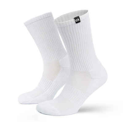QSOCKS Tennissocken Crew Laufsocken Спортивні шкарпетки Spezielle Polsterung, für Damen & Herren (Packung, 4 Paar) Qualität Socken