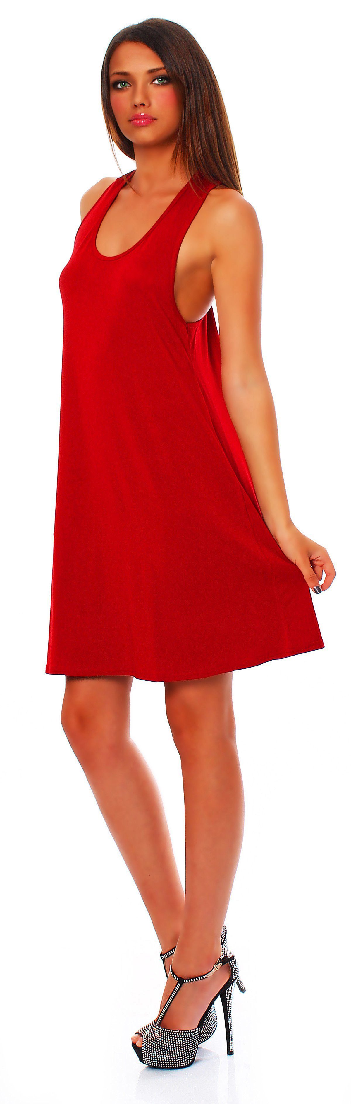 Mississhop Off-Shoulder-Kleid Minikleid mit überkreuzten Schlaufen schulterfrei