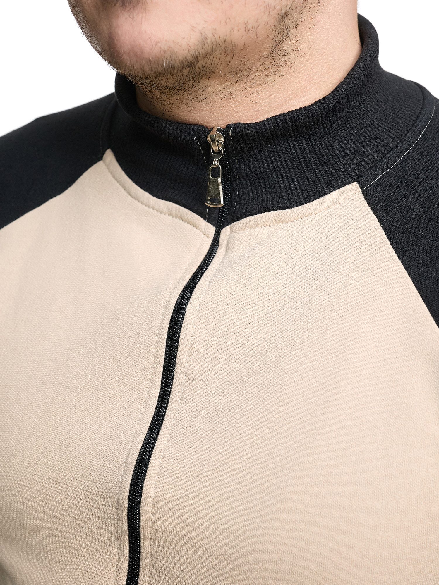 L.gonline Freizeitanzug Herren Trainingsanzug Freizeitanzug ohne Kapuze 500A (2-tlg., Zipperjacke und Hose), Fitness Freizeit Casual