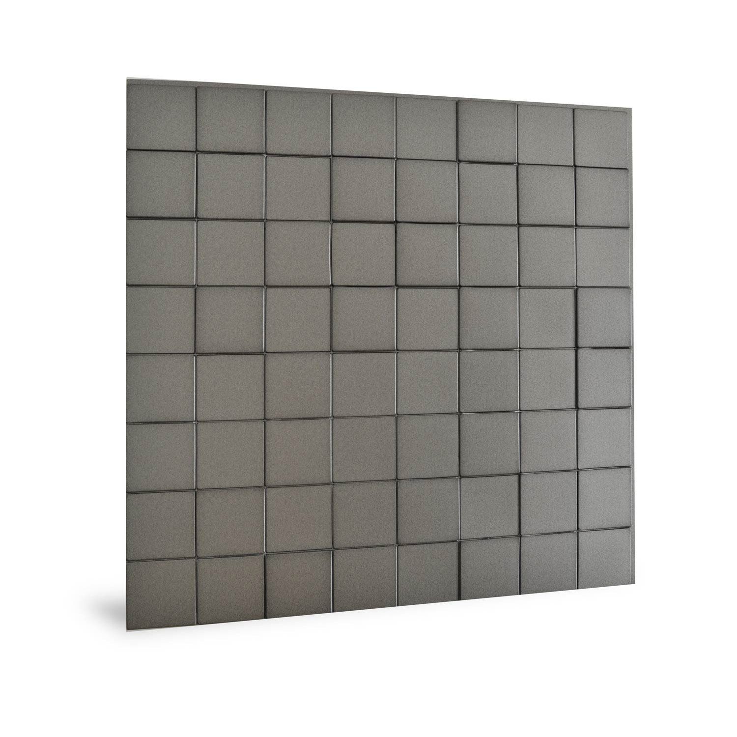 Profhome 3D Wandpaneel 705258, BxL: 60x61 cm, 0.37 qm, (Wandpaneel-Set, 6-tlg., Wandverkleidung Harmony Cubes Smoked Gray) glänzend grau