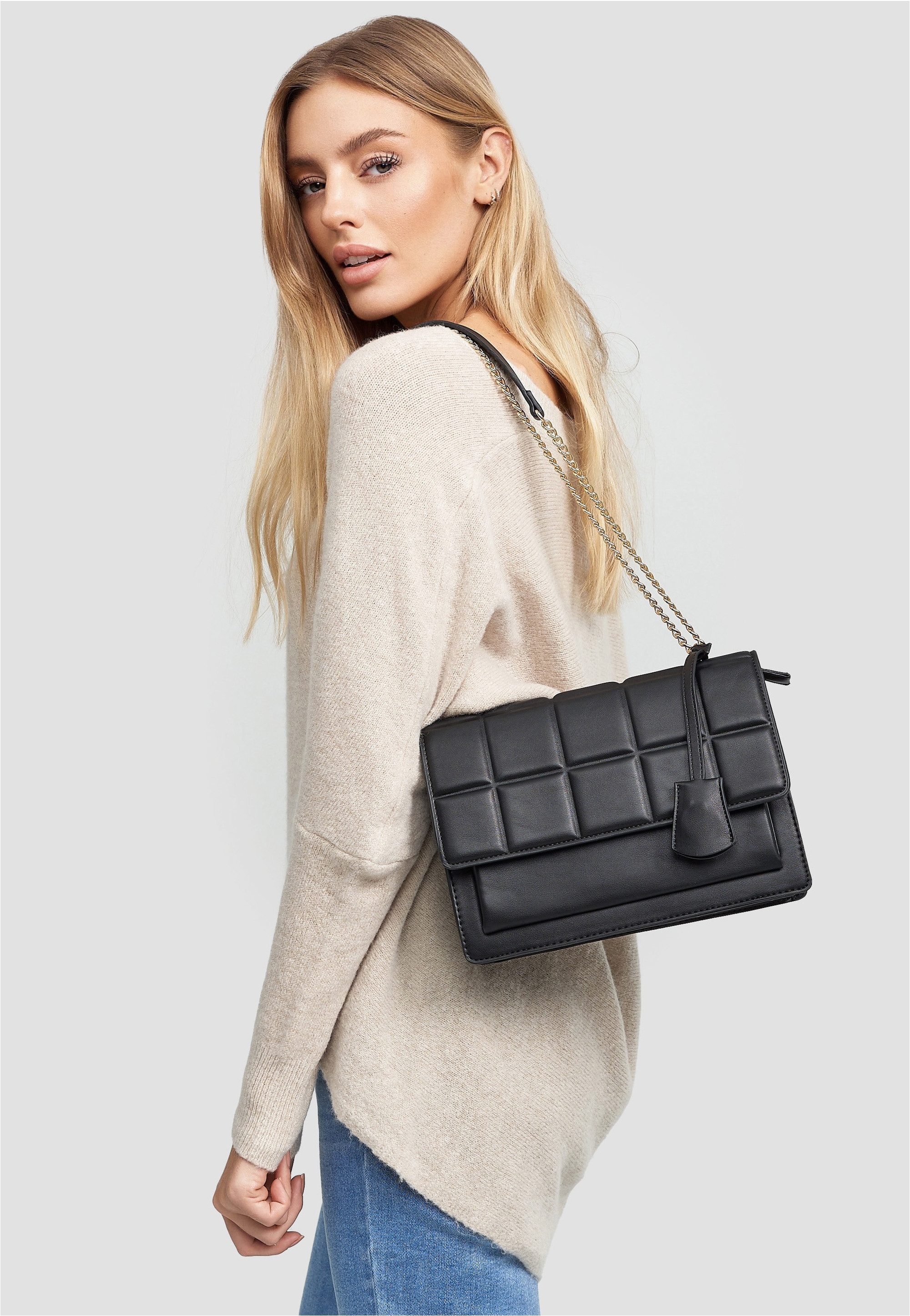Harpa Schultertasche, mit gepolstertem Kachelmuster