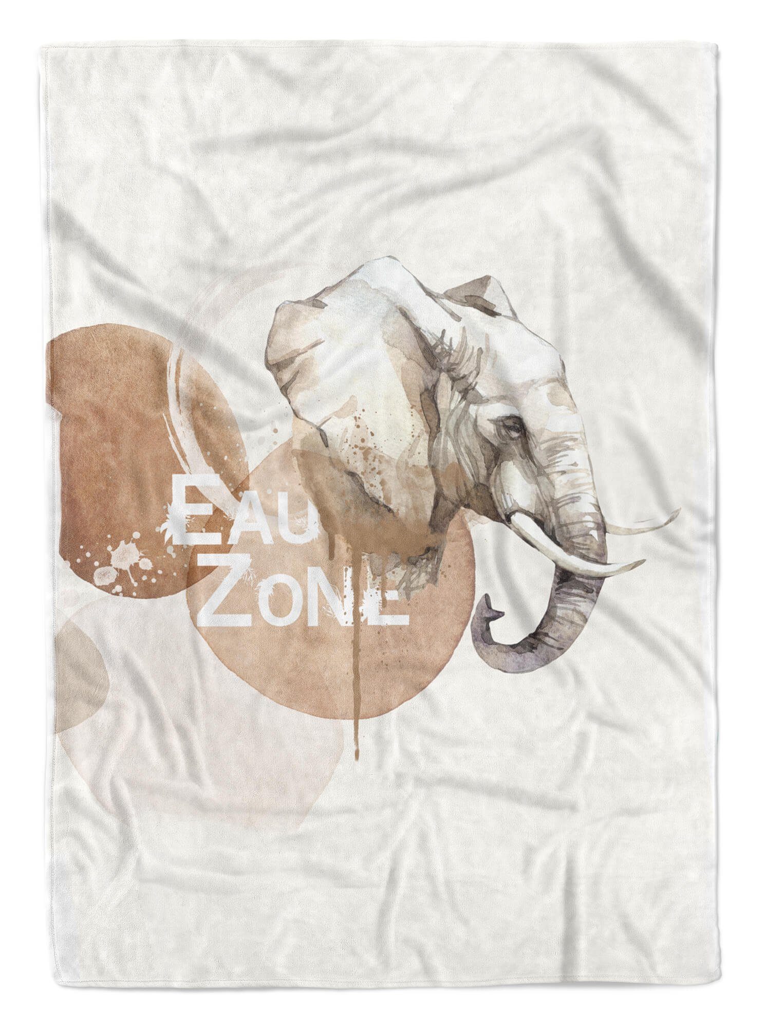 Sinus Art Handtücher Handtuch Strandhandtuch Saunatuch Kuscheldecke Elefant Stoßzähne Wasser, Baumwolle-Polyester-Mix (1-St), Handtuch