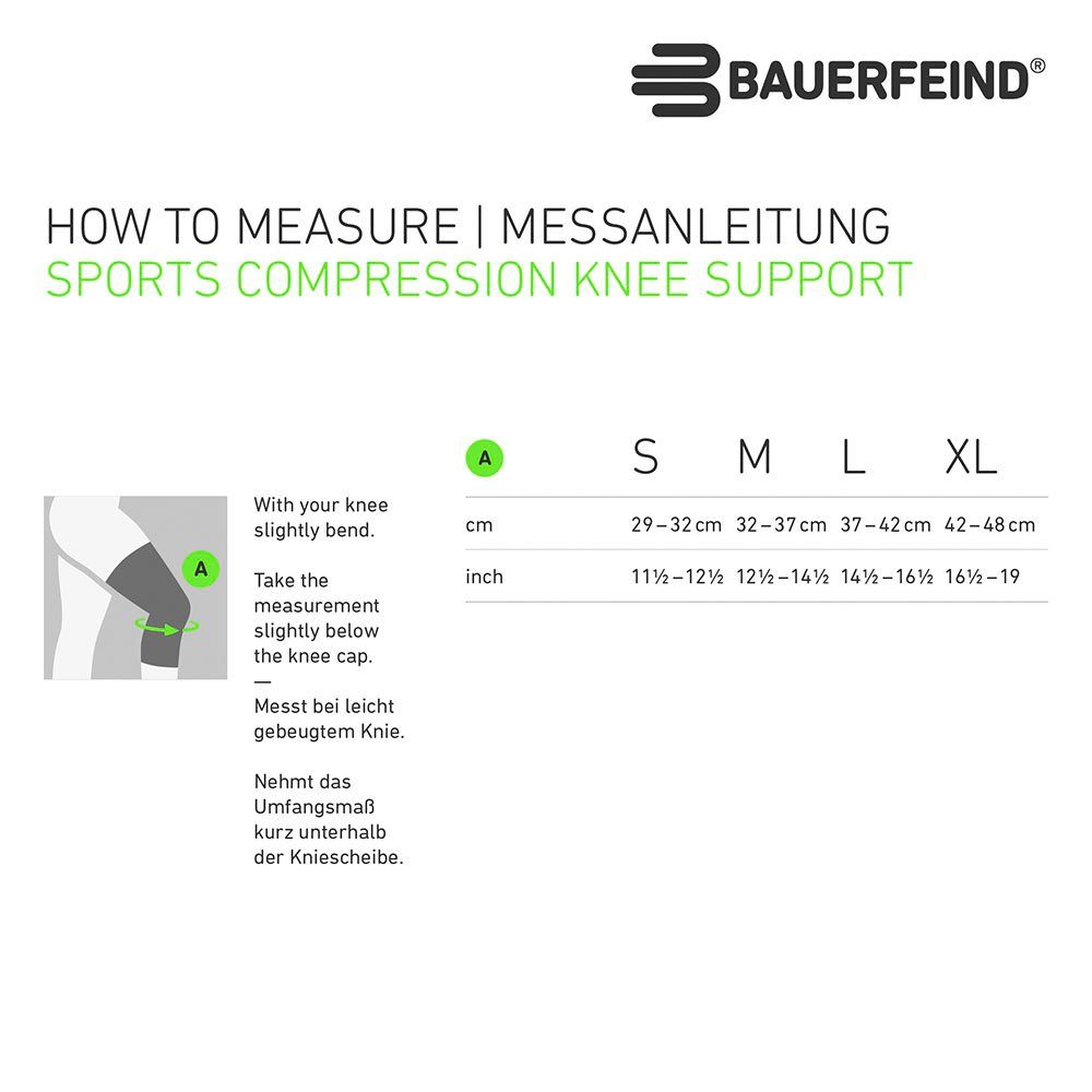 Bauerfeind Kniebandage Sports Compression Knee Support, für Basketball, beidseitig tragbar
