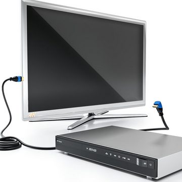 deleyCON deleyCON 1m HDMI 90° Grad Winkel Kabel - HDMI 2.0/1.4a kompatibel mit HDMI-Kabel