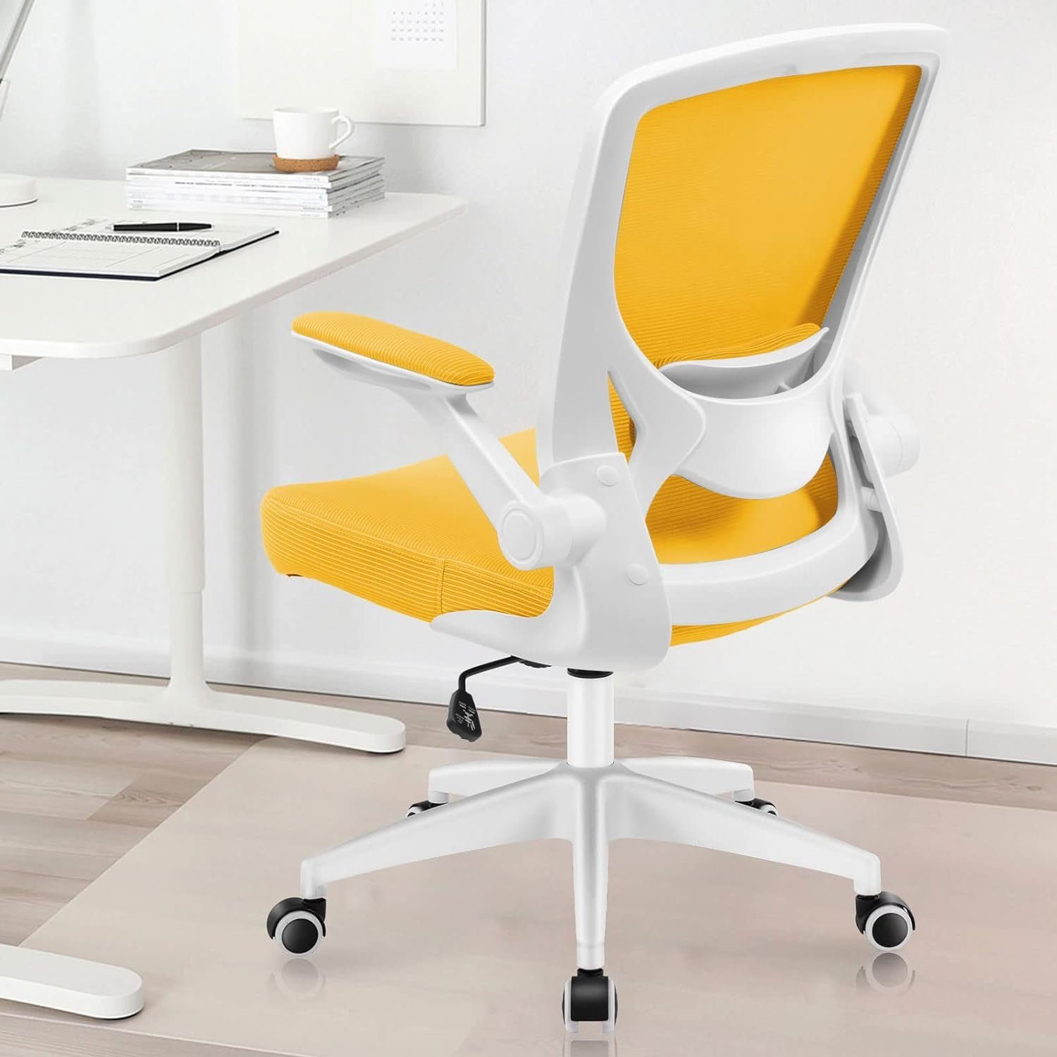 ergonomisch: KERDOM (Bürostuhl mit mit Bürostuhl, Klappbaren Sitz), Bürostuhl verstellbarem Ergonomischer Schreibtischstuhl Schreibtischstuhl Armlehnen