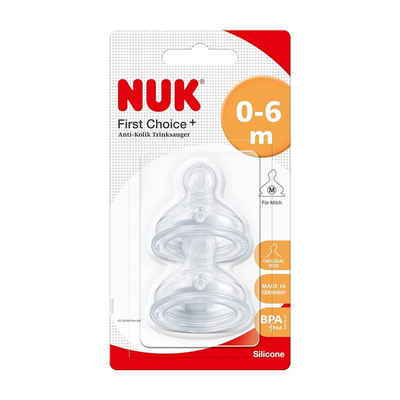 NUK Trinksauger First Choice+ Anti-Colic-Trinksauger Silikon Größe 1 (0-6 Monate)