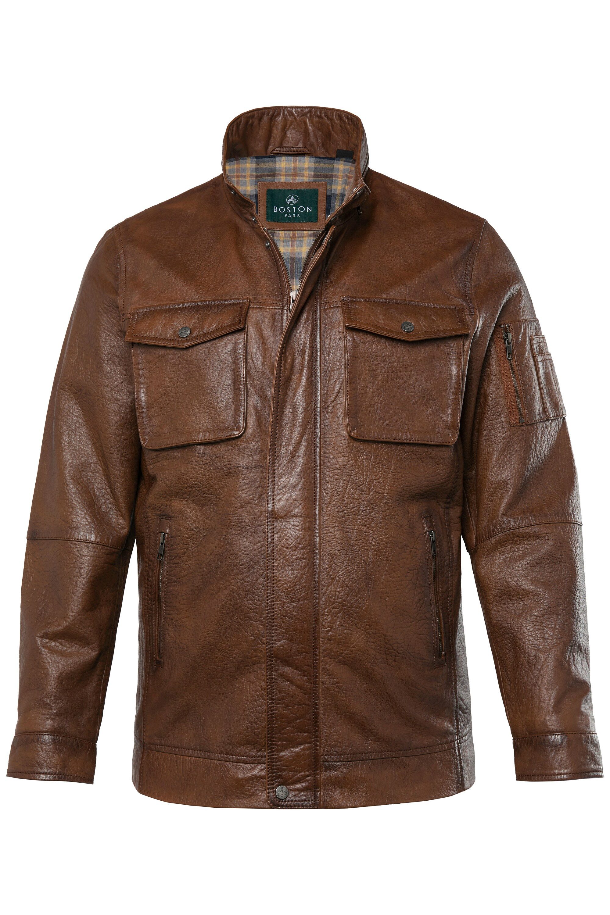 Boston Park Lederjacke Boston Park Lederjacke Leder Lammnappa Stehkragen günstig online kaufen