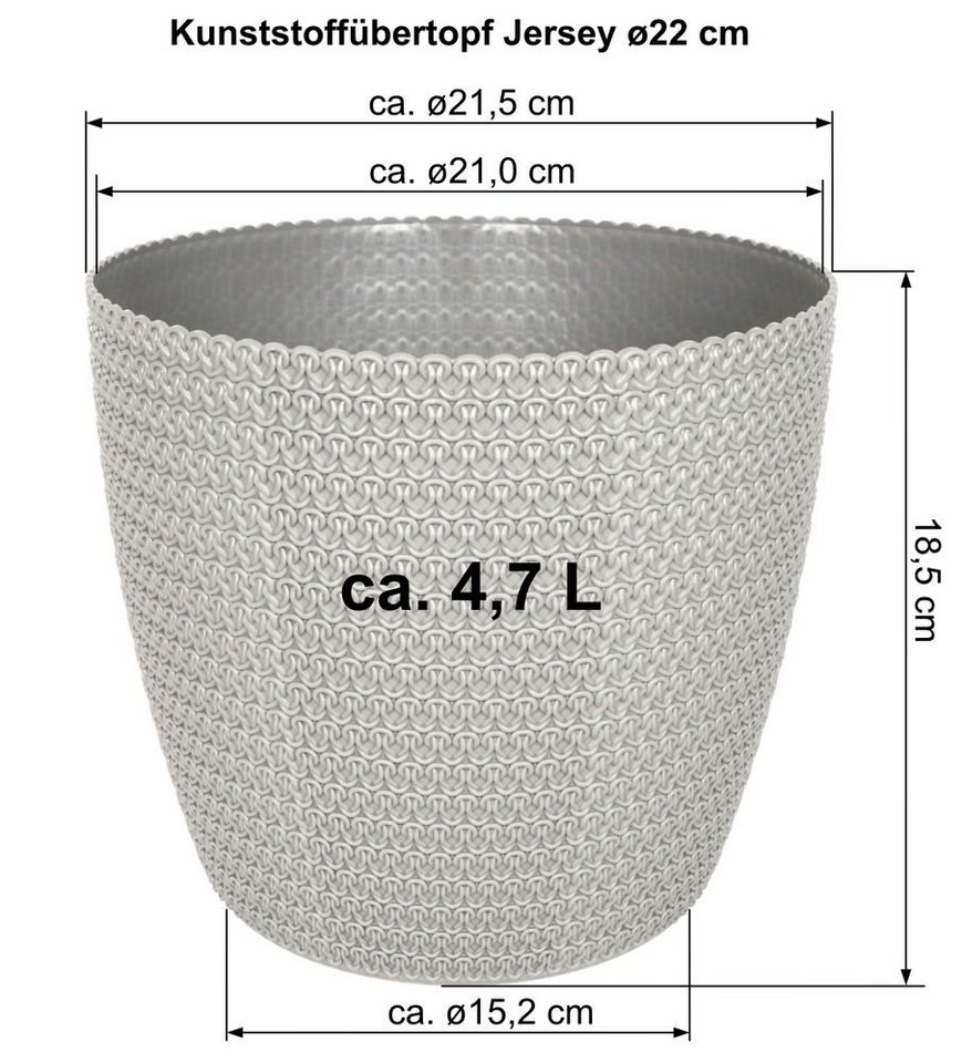 Thumbnail - Heimwerkercenter Übertopf MePla - Übertopf Jersey -ø22cm - taupe