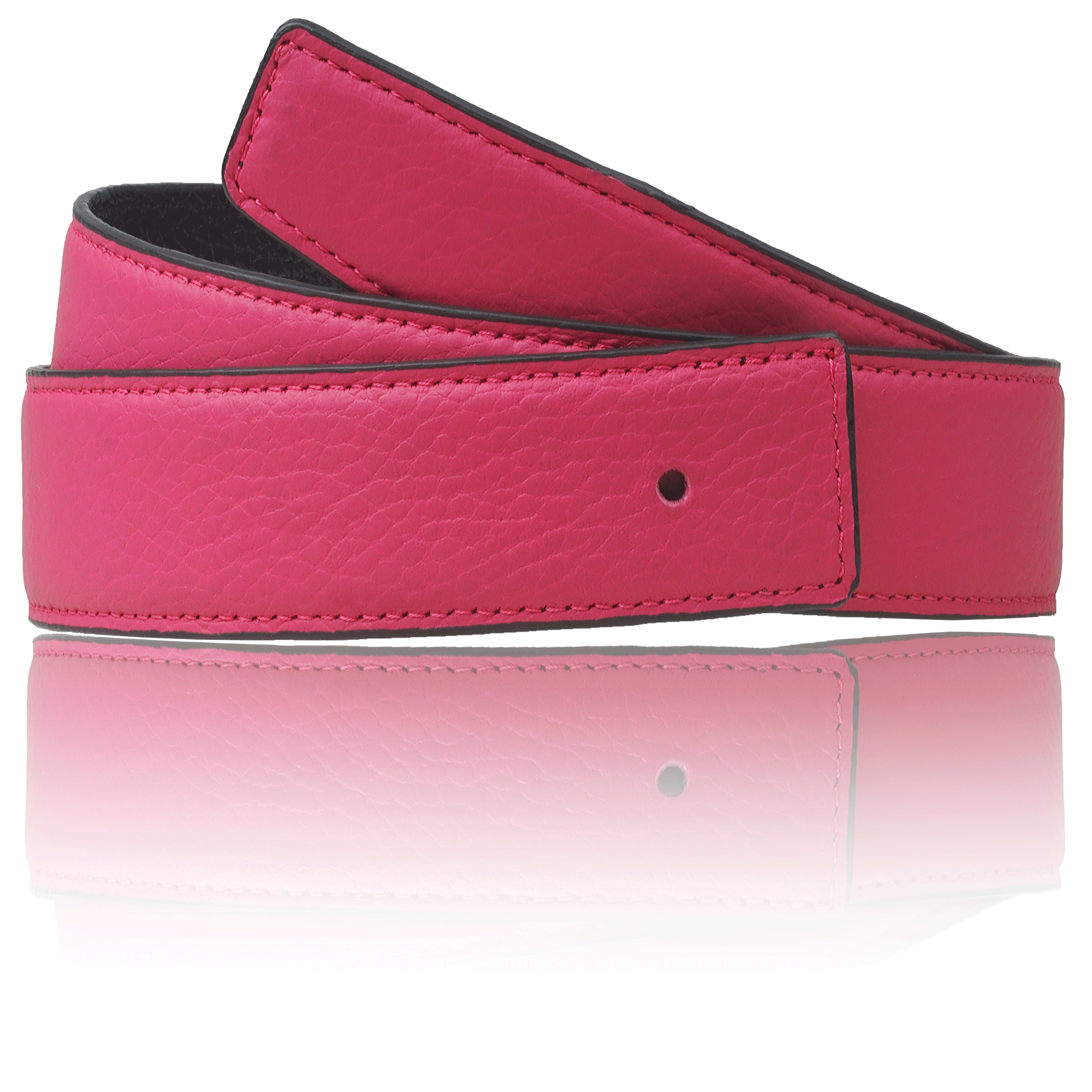 Erdi Ünver Ledergürtel Wendegürtel Pink 40mm ohne H Schnalle & H Gürtelschnalle Gürtel ohne Schnalle