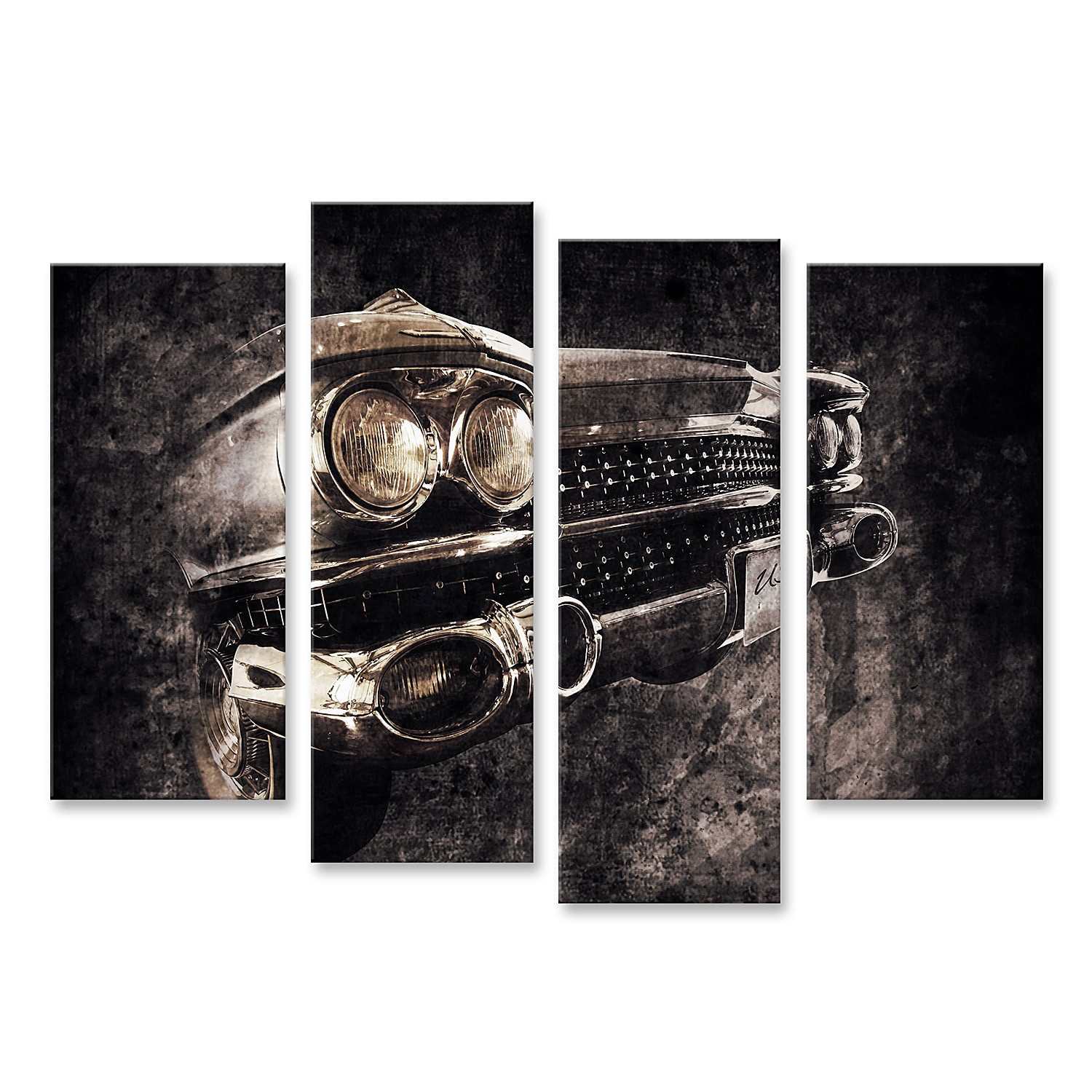 islandburner Leinwandbild Klassischer Oldtimer Auto Kunstwerk Vintage Foto Grafik Wandbild
