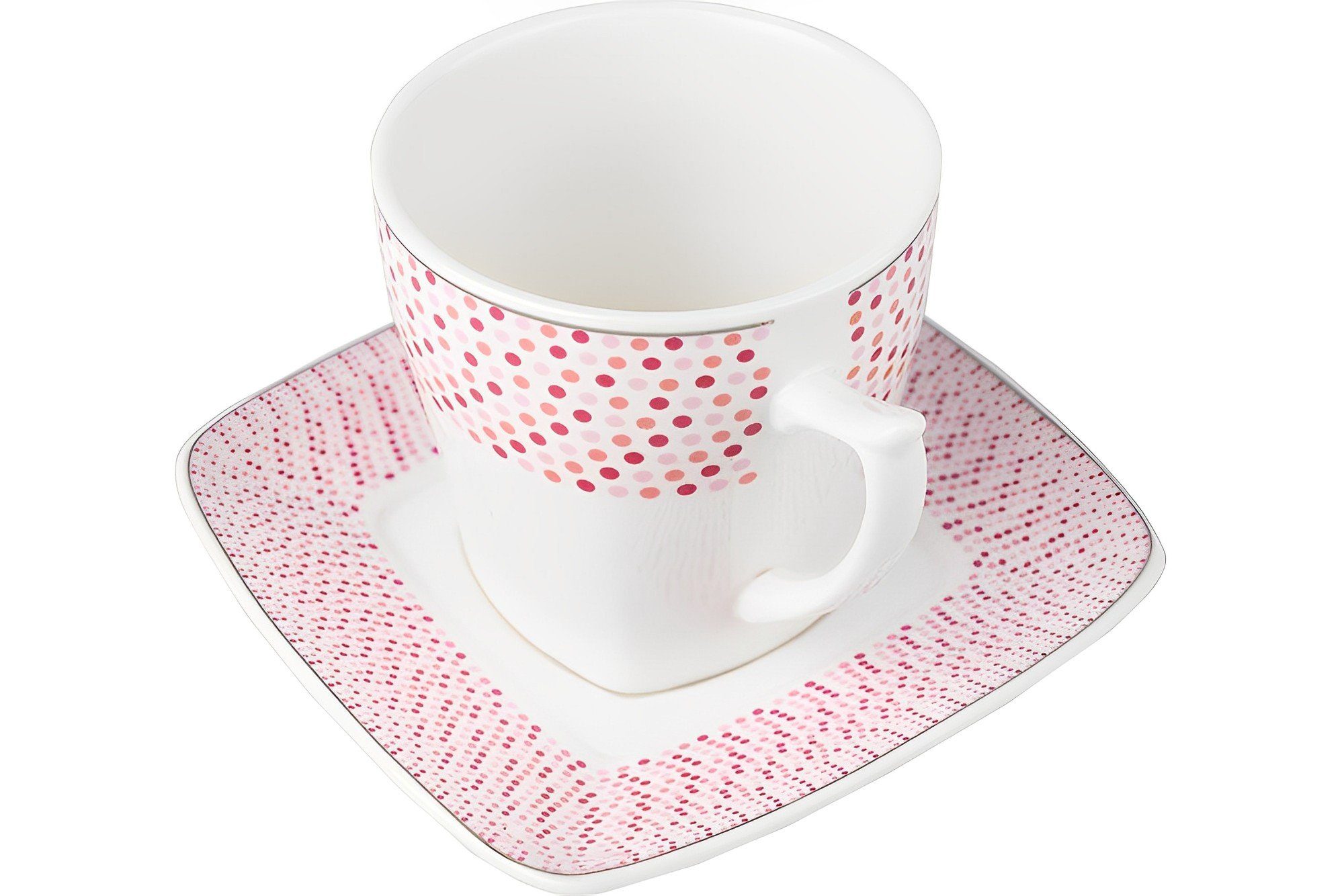 12 Mozaik, Porzellan Kaffeetassen-Set, Teilig (12-tlg), große Kaffeeservice Kaffeetassen, Seranova