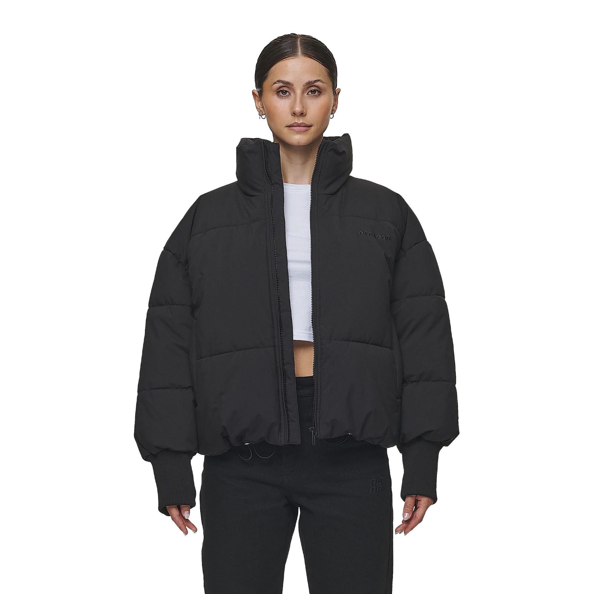 Pegador Winterjacke Jara Oversized Boxy Puffer Jacket, schwarz