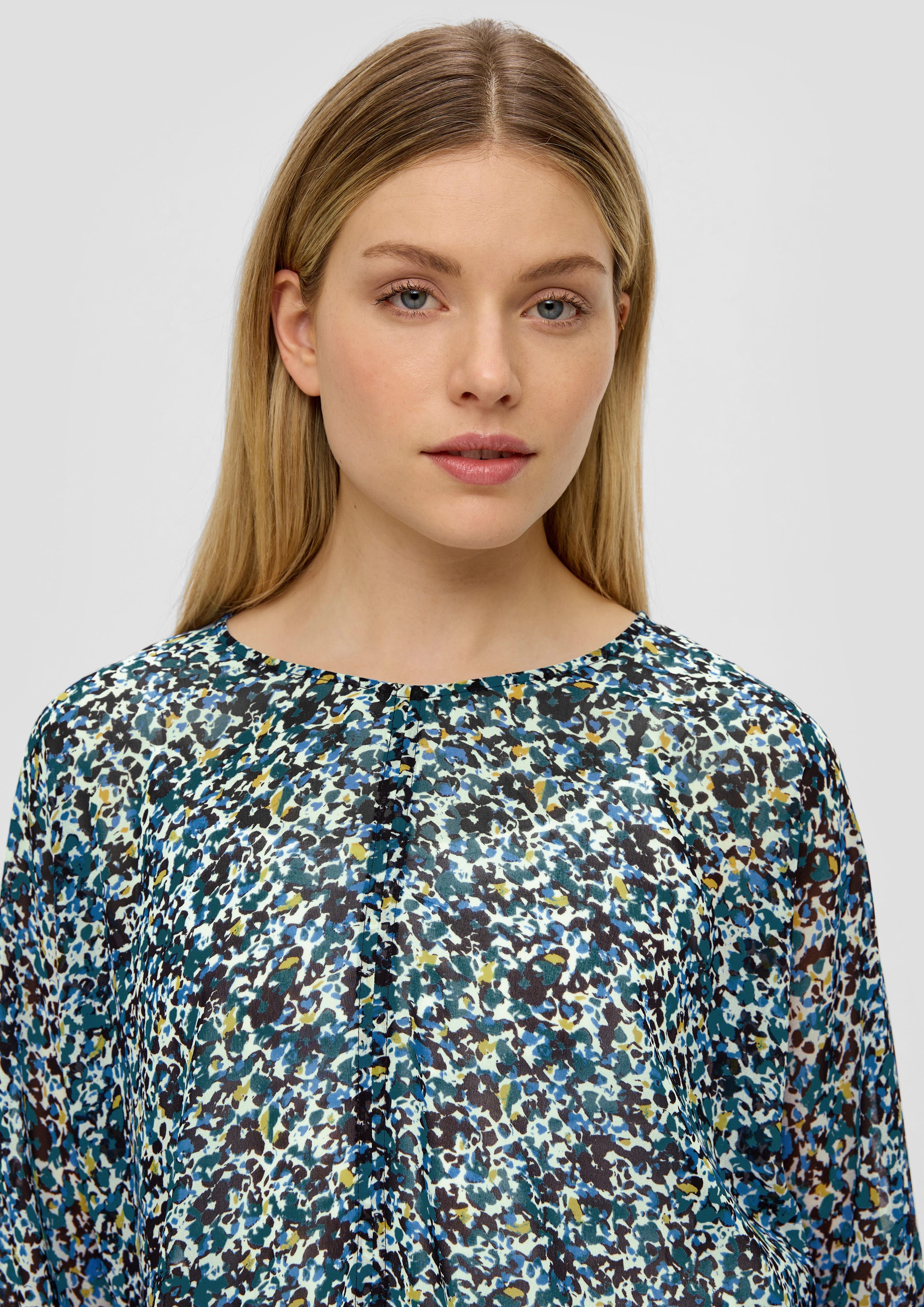 s.Oliver Langarmbluse Langarmbluse mit All-over-Print Applikation günstig online kaufen