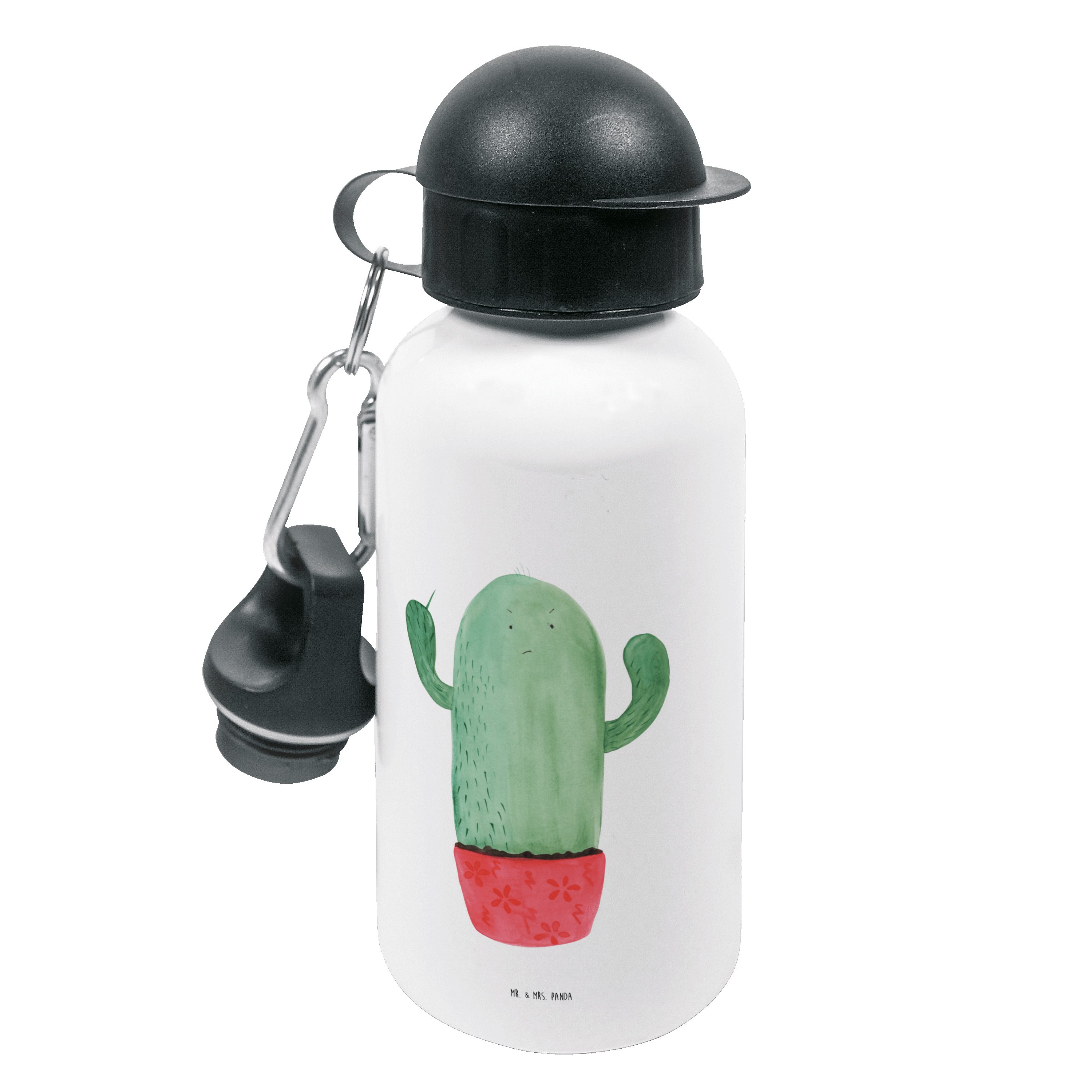 Mr. & Mrs. Panda Trinkflasche Kaktus wütend - Weiß - Geschenk, Kids, Kinder Trinkflasche, Mädchen