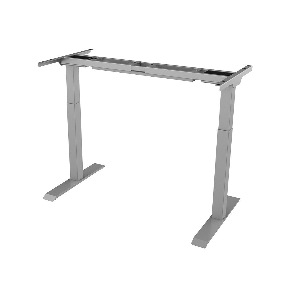Natur24 Tischgestell Höhenverstellbares Schreibtischgestell Platten Grau 120-200cm von für