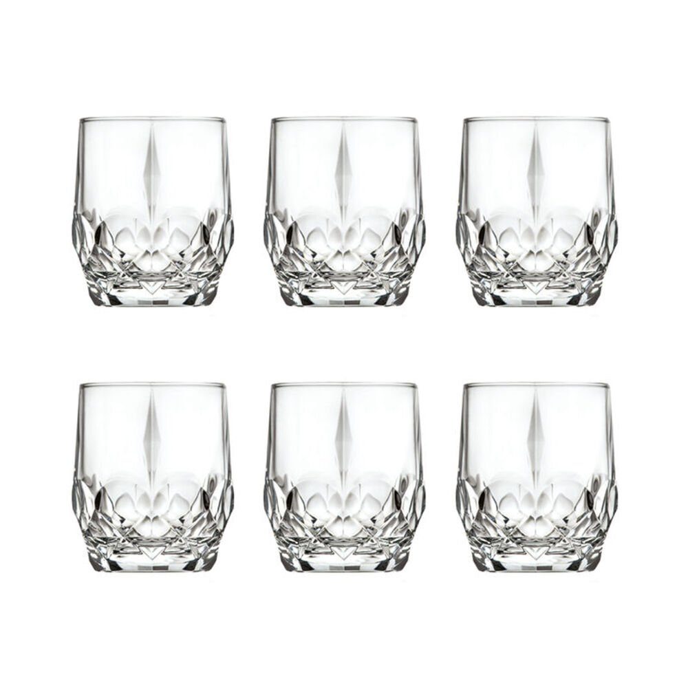 Whiskyglas 6 Whiskey-Kristallgläser mit wirkungsvollem Tropfen-Relief-Dekor