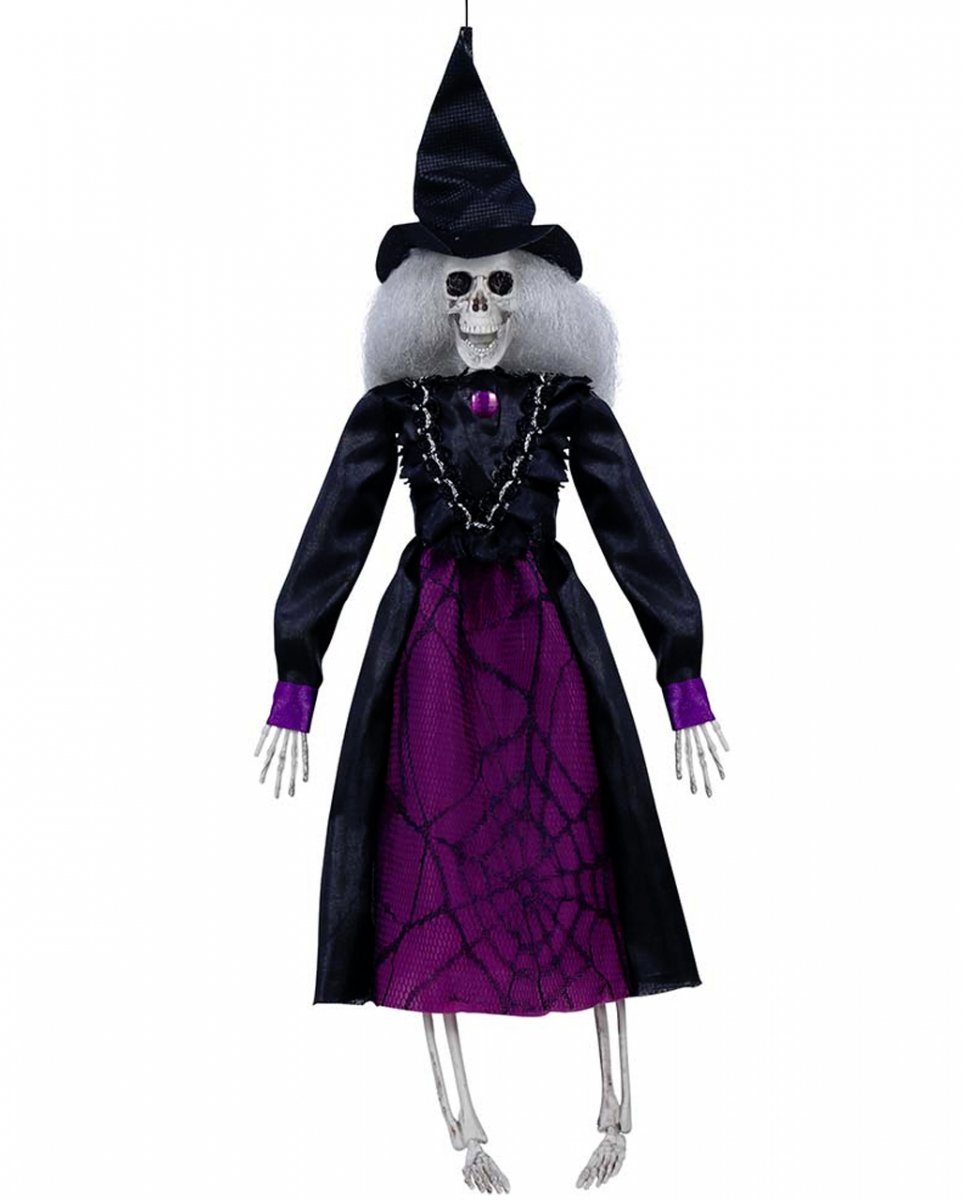 Dekoobjekt Skelett Hexe als Halloween Hänge Figur 40cm