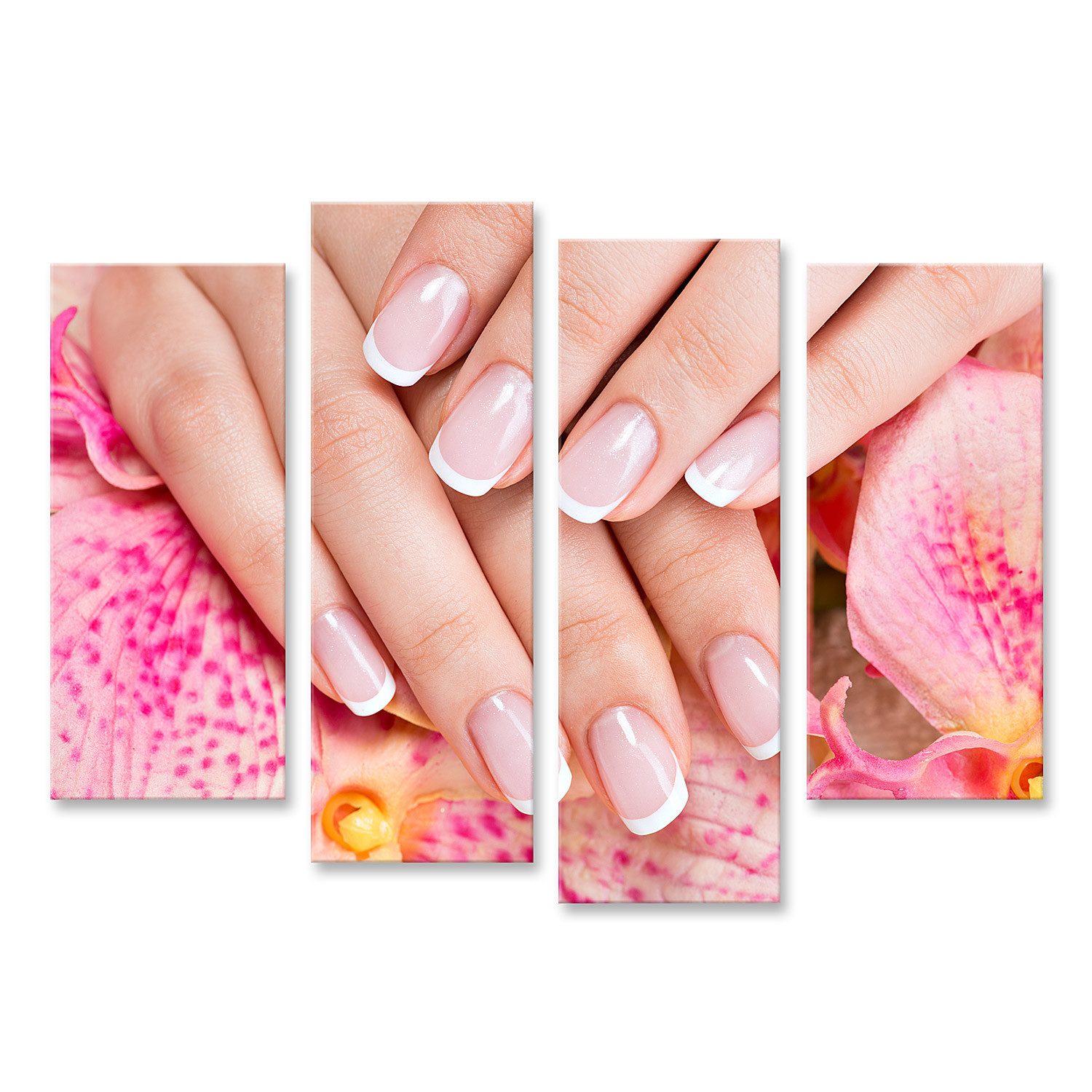 Leinwandbild Schöne Frau S Nägel Französisch Maniküre Nagelstudio Bilder