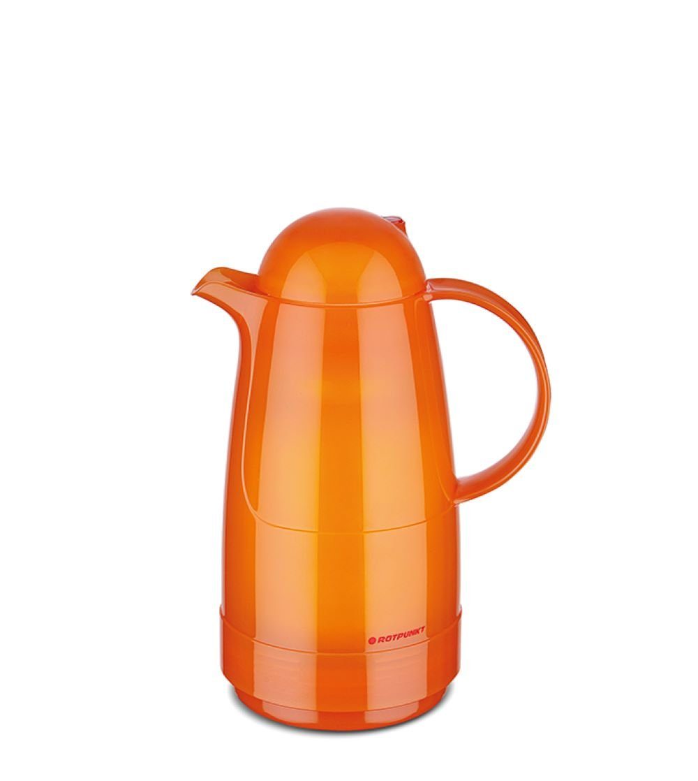 ROTPUNKT Isolierkanne 0,5 Liter 200 Glaseinsatz I hochwertig I langlebig I voller Geschmack, 0,5 l, (Kaffeekanne I Teekanne), Glaskolben aus doppelwandigem Rosalin-Glas glossy orange