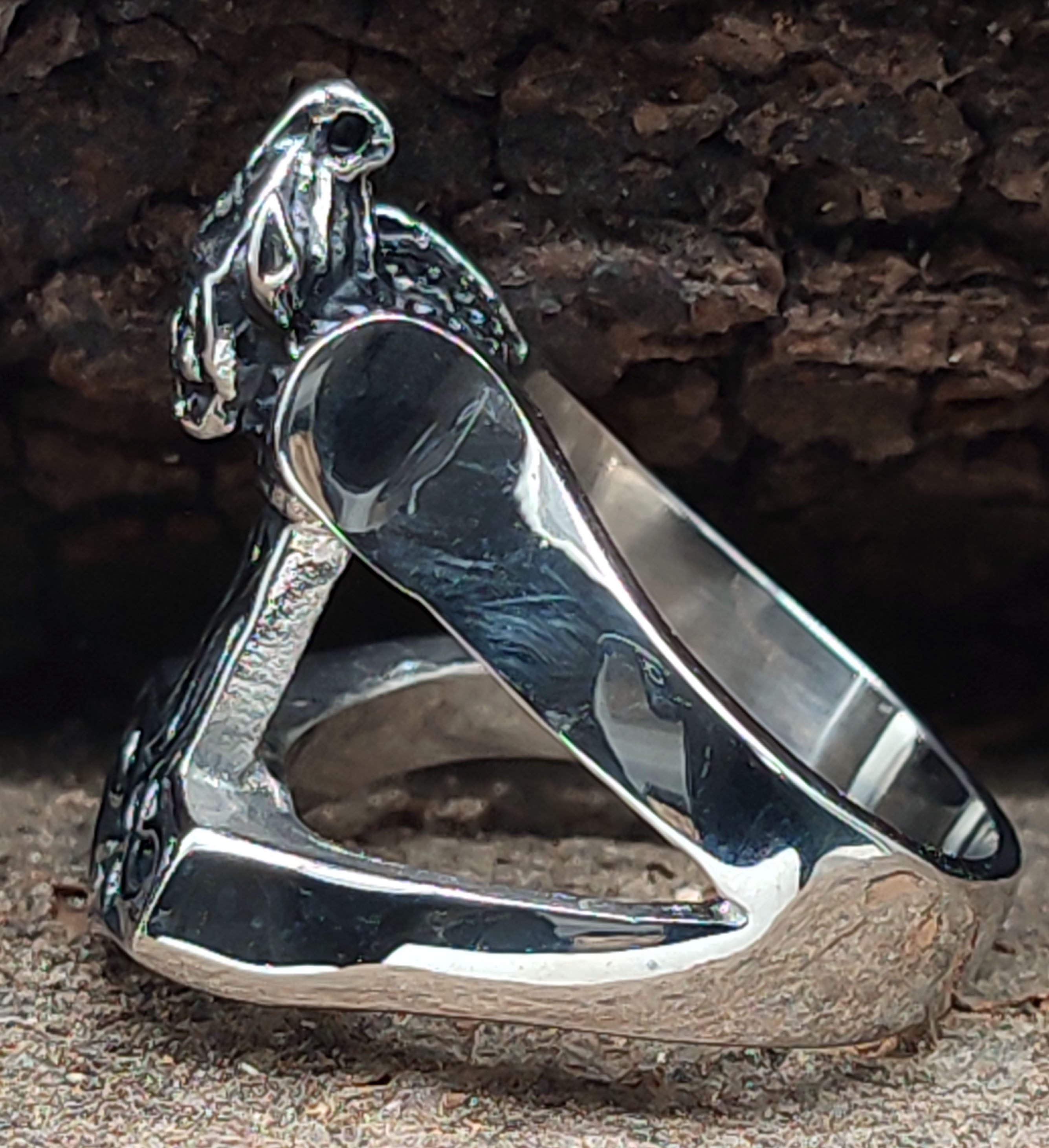 Kiss of Leather Fingerring RING THORSHAMMER GR. 57-74 (TH27)- EDELSTAHL