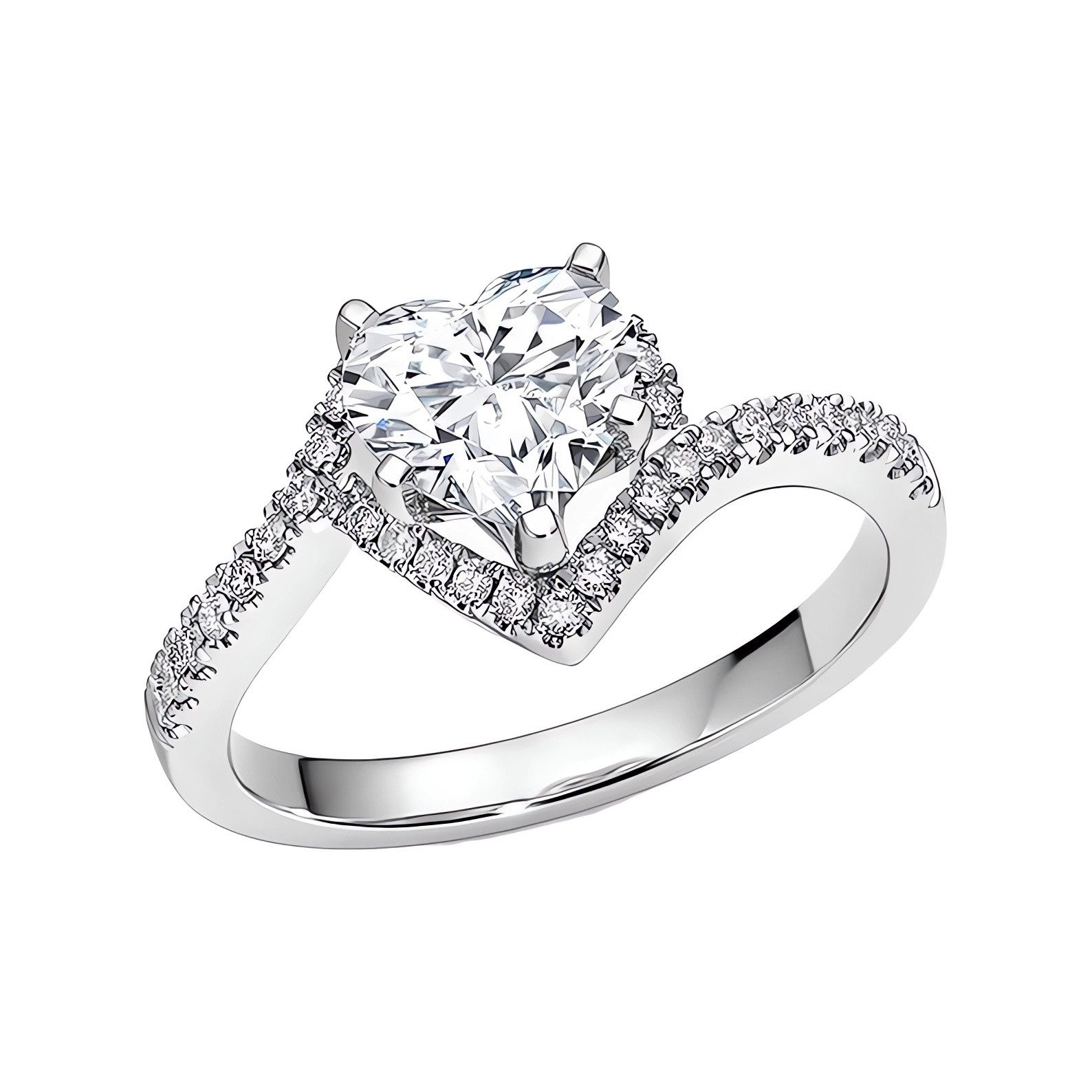 Jumpeak Diamantring Ring Gold Damen 585 Echtgold,Ring Gold Heart,Lab Grown Diamant Ring, 1ct,E,VS1,2EX,IGI-Zertifikat,Diamant Ring Damen,Geschenk Für Freundin