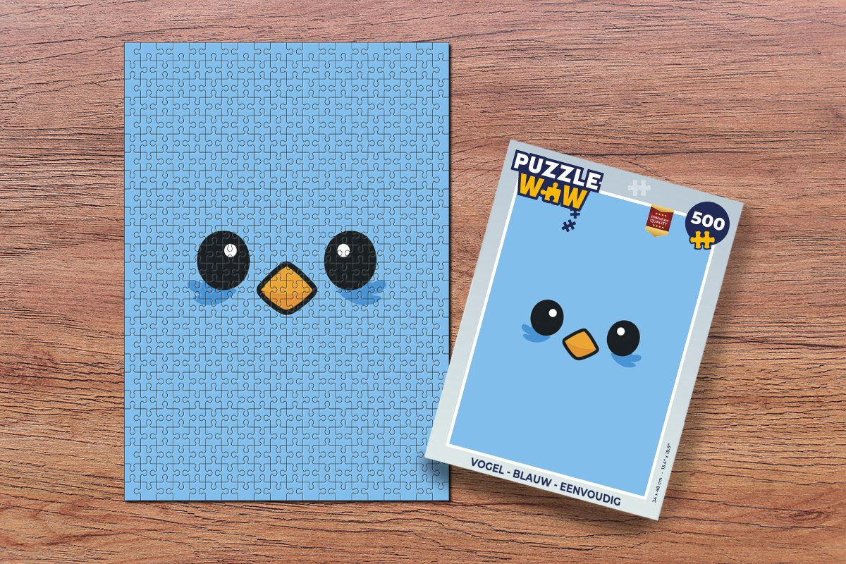 MuchoWow Puzzle Vogel - Blau - Einfach, 500 Puzzleteile, Foto-Puzzle, Bilderrätsel, Puzzlespiele, Spielzeug