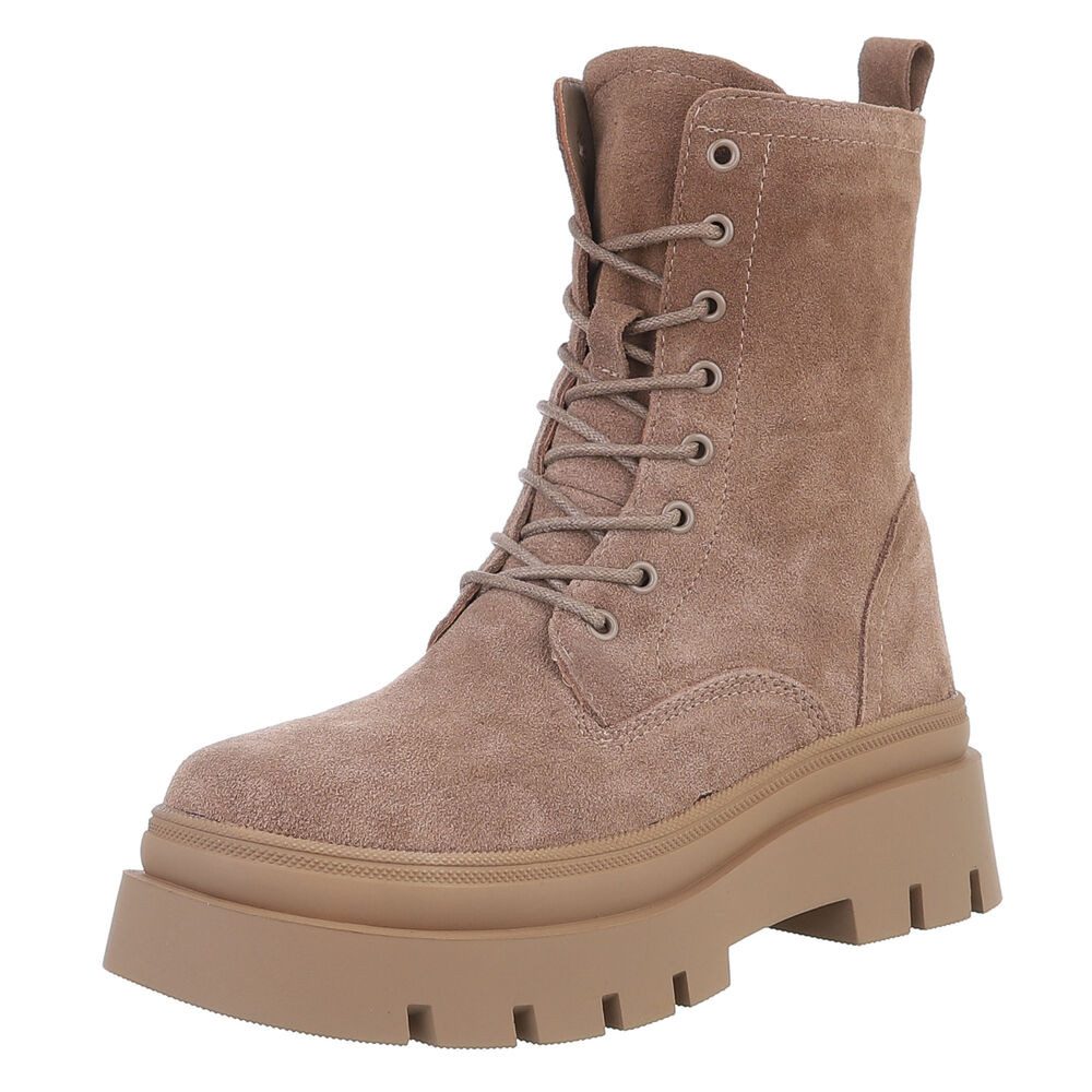 Ital-Design Damen Freizeitschnürschuhe aus echtem Wildleder Schnürstiefelet günstig online kaufen