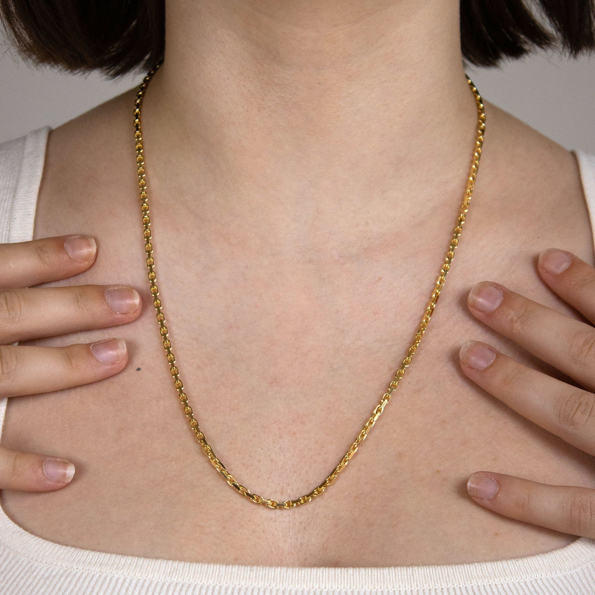 HOPLO Goldkette Ankerkette diamantiert Länge 21cm günstig online kaufen